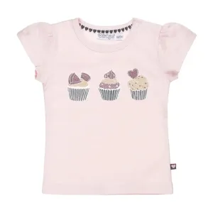 Girls T-shirt Light Pink Cupcakes | Dirkje
