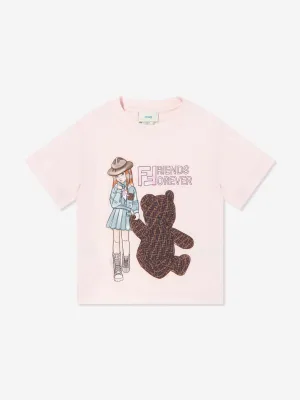Girls Teddy Bear T-Shirt in Pink
