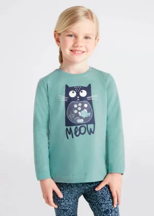 Graphic Long Sleeved T-shirt Girl - Jade | Mayoral