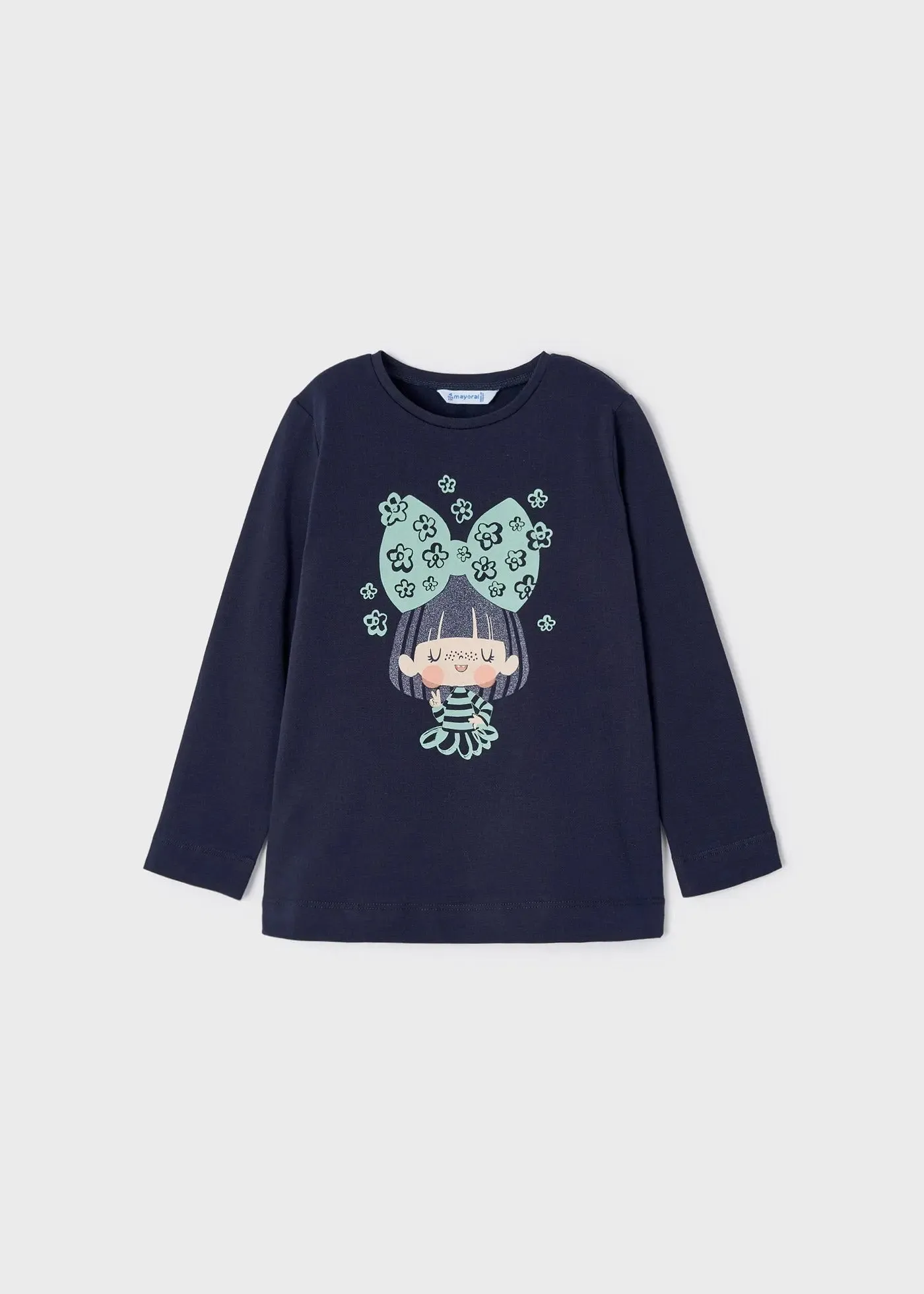 Graphic Long Sleeved T-shirt Girl - Marino | Mayoral