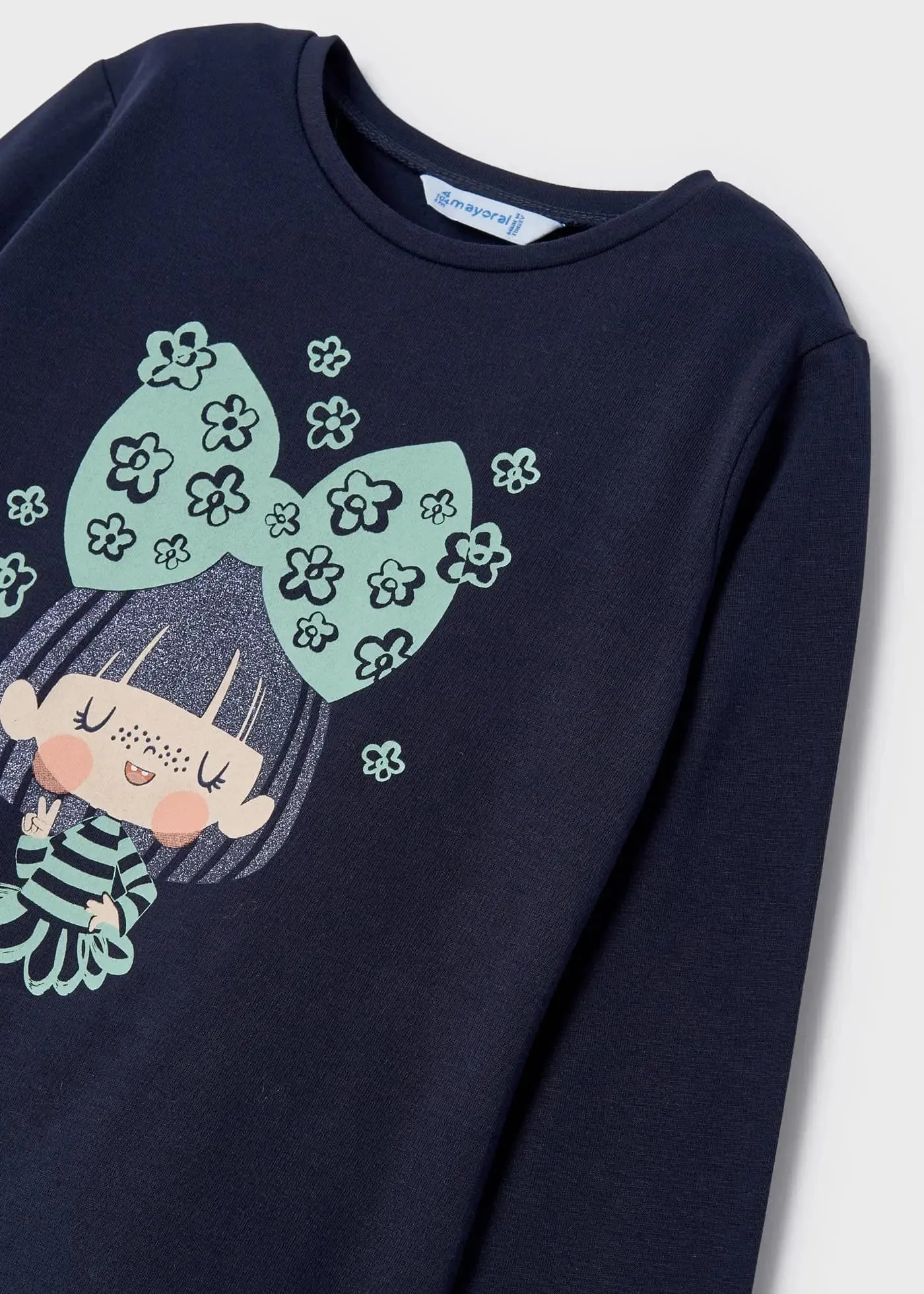 Graphic Long Sleeved T-shirt Girl - Marino | Mayoral