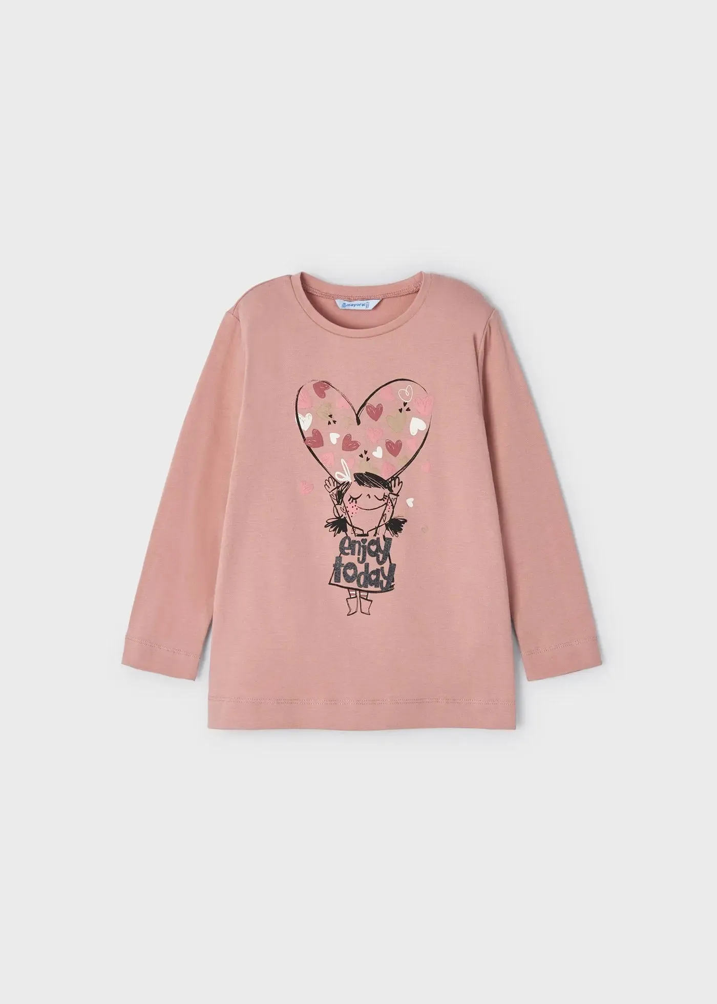 Graphic Long Sleeved T-shirt Girl - Rosado | Mayoral