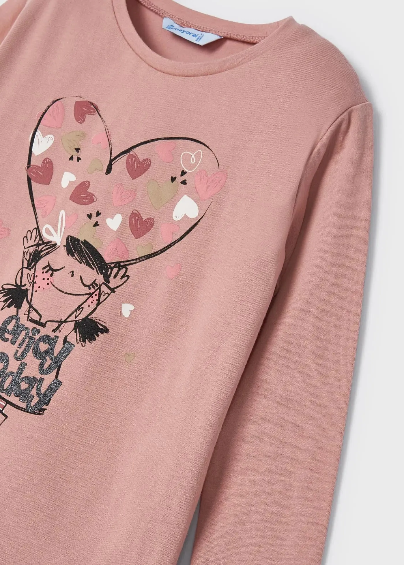 Graphic Long Sleeved T-shirt Girl - Rosado | Mayoral