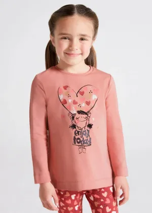 Graphic Long Sleeved T-shirt Girl - Rosado | Mayoral