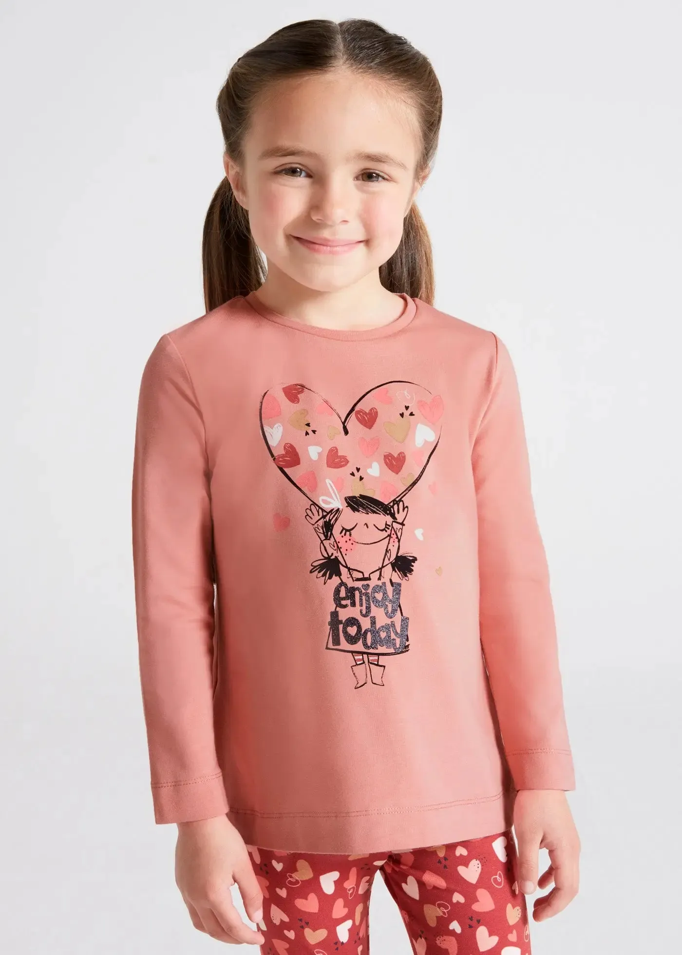 Graphic Long Sleeved T-shirt Girl - Rosado | Mayoral