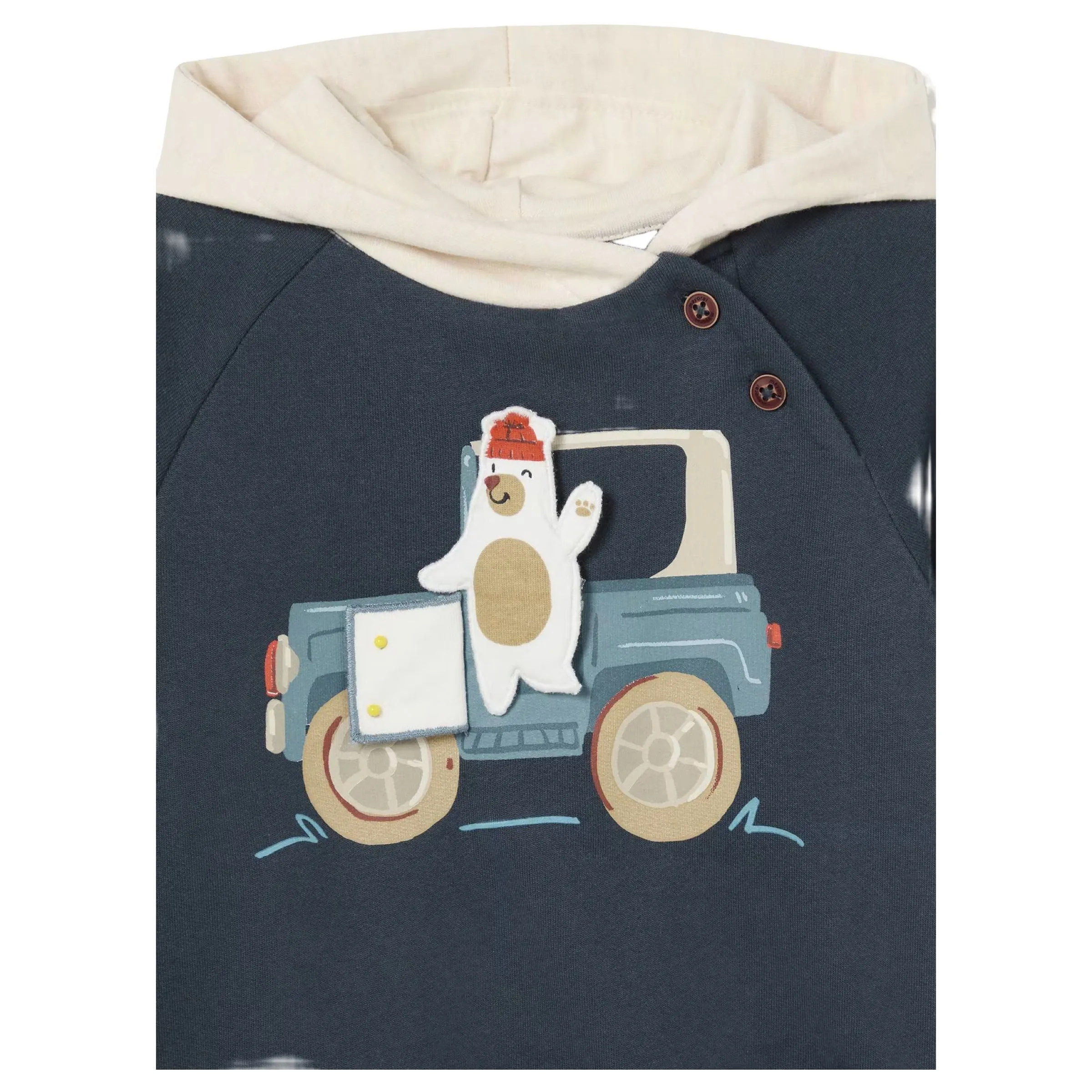 Gray Bear Jeep Graphic Hoodie