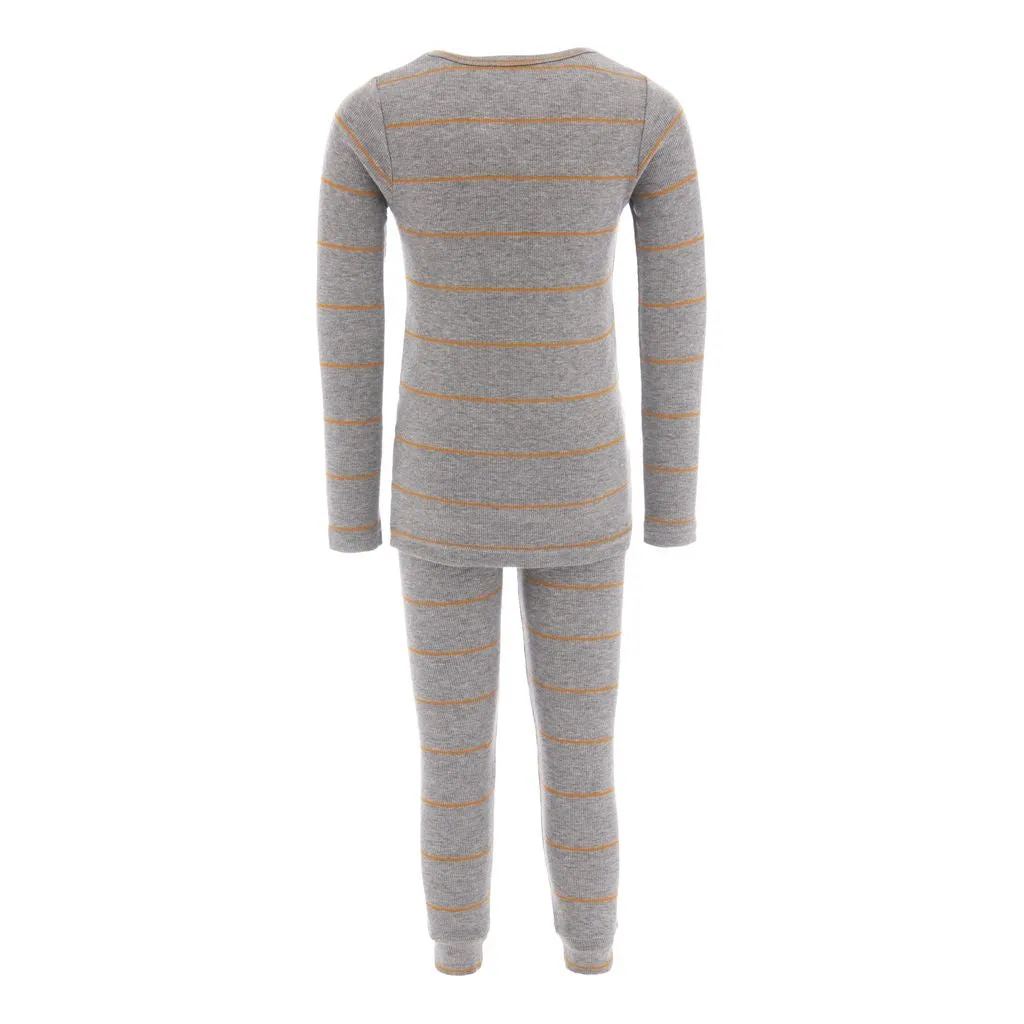 Gray Striped Modal Outfit