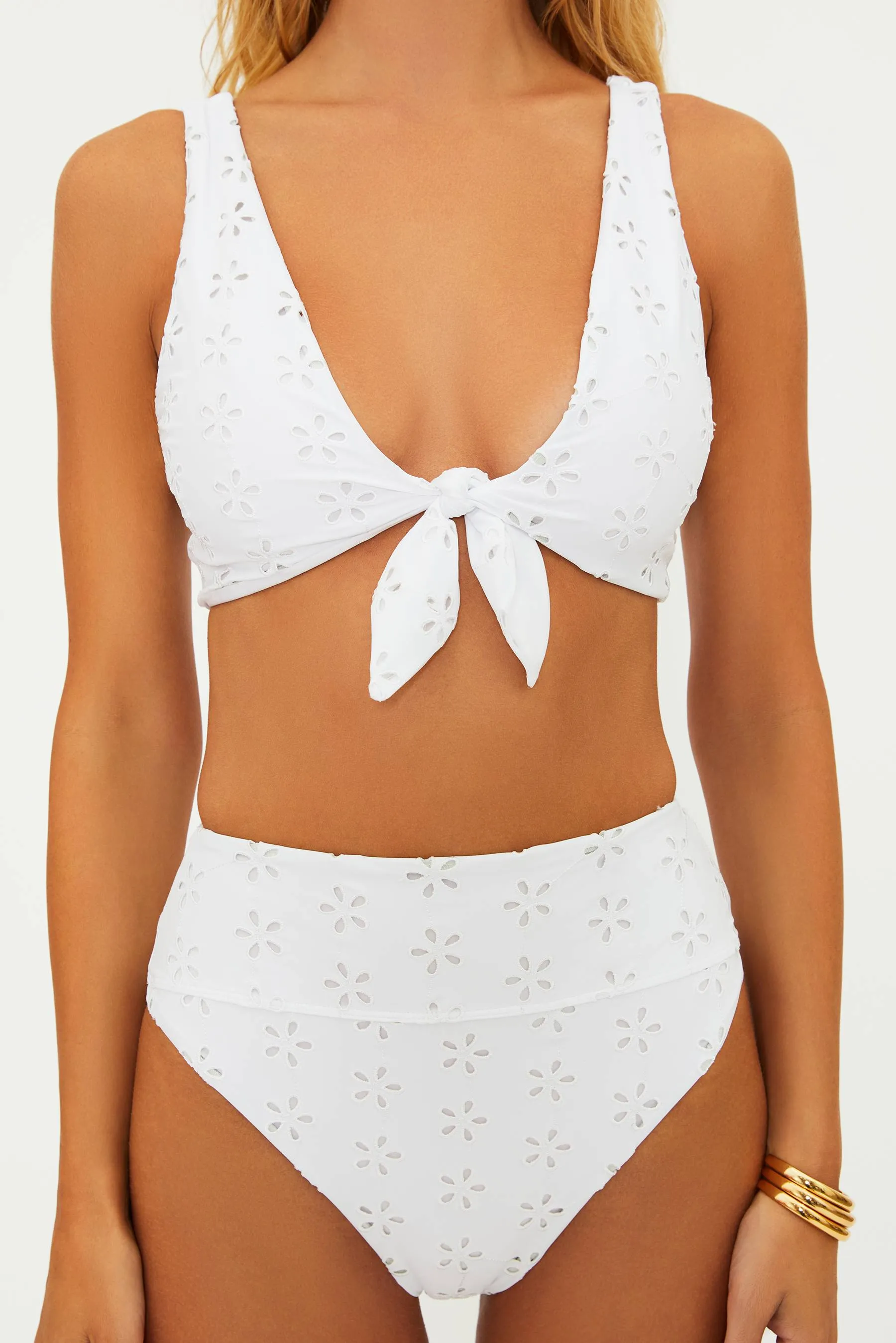 Hazel Bottom White Magnolia Eyelet Beach Riot