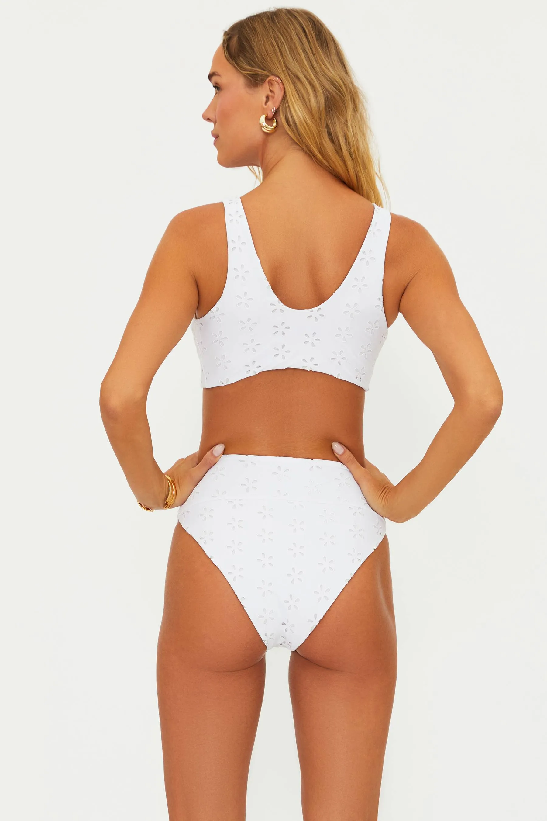 Hazel Bottom White Magnolia Eyelet Beach Riot