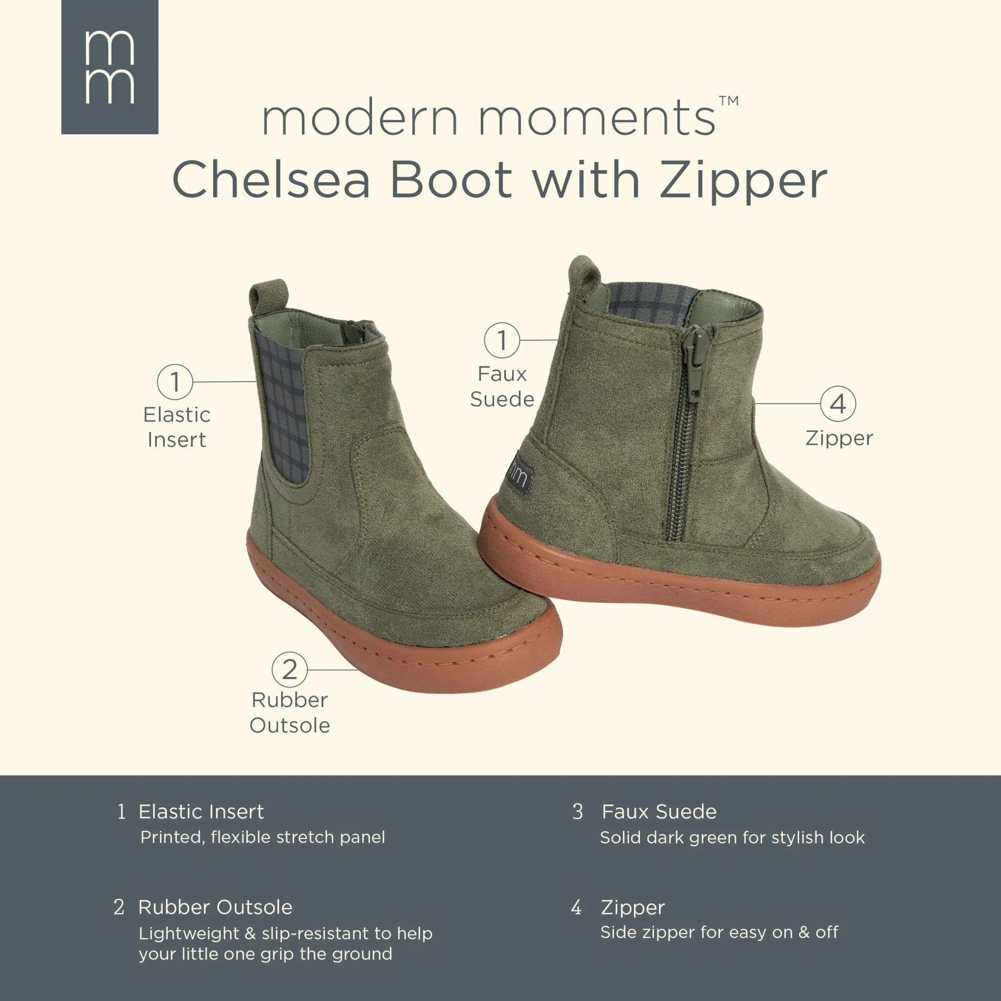 Infant & Toddler Boys Dark Green Chelsea Boot Gerber Childrenswea