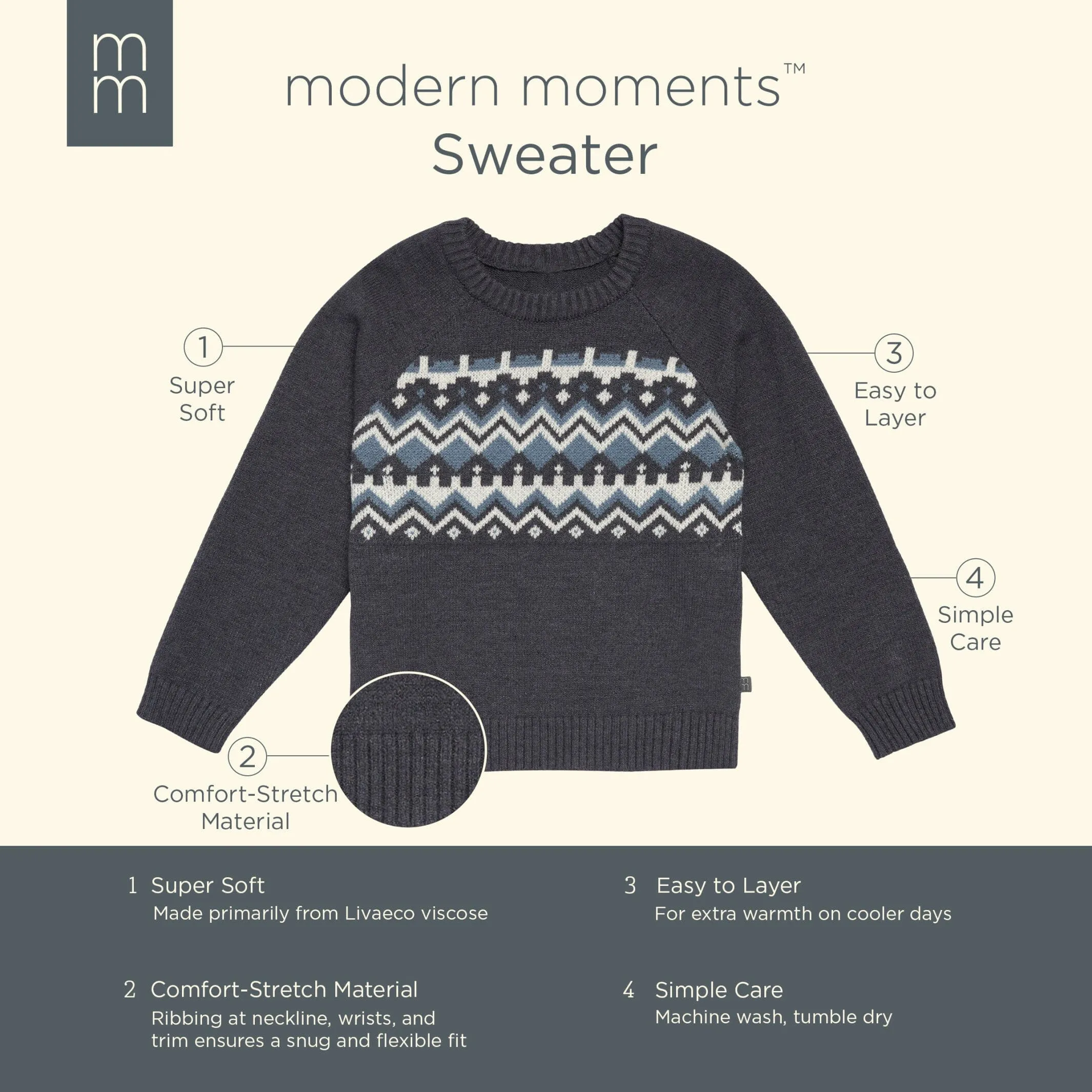 Infant & Toddler Boys Dark Grey Heather Fair Isle Sweater Gerber Childrenswea