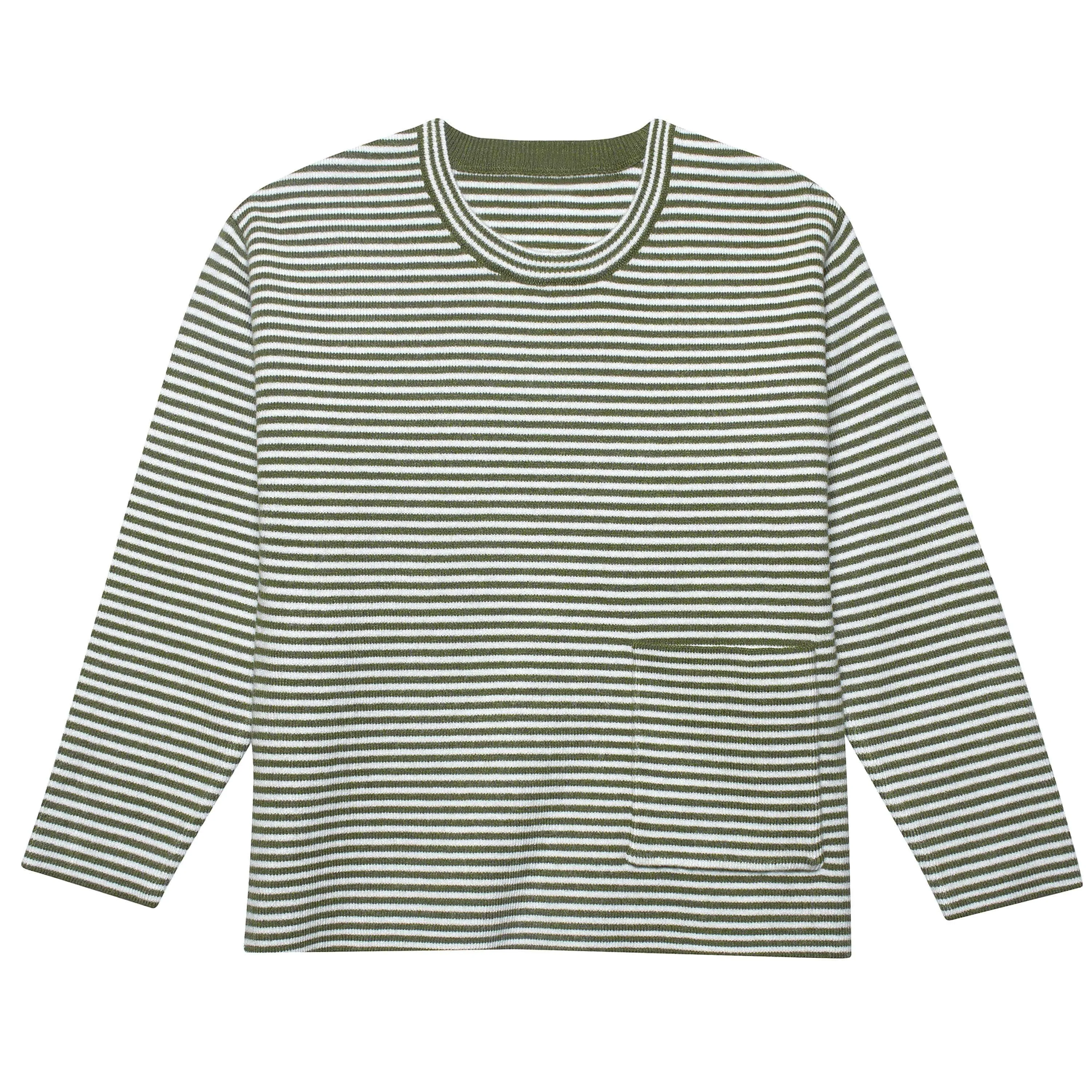 Infant & Toddler Boys Green Striped Sweater with Pocket Gerber Childrenswea