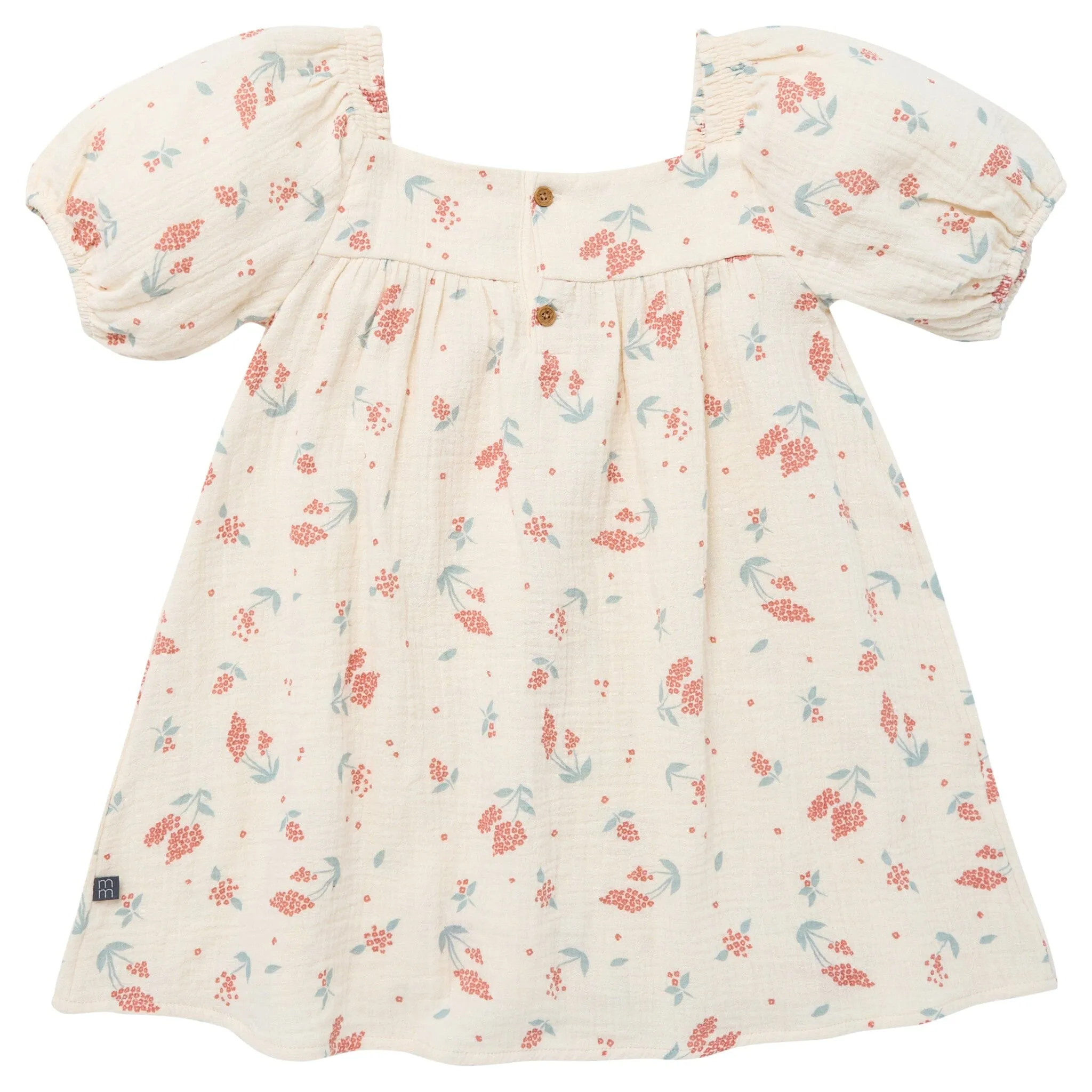 Infant & Toddler Girls Beige Tossed Lavender Puff Sleeve Dress Gerber Childrenswea