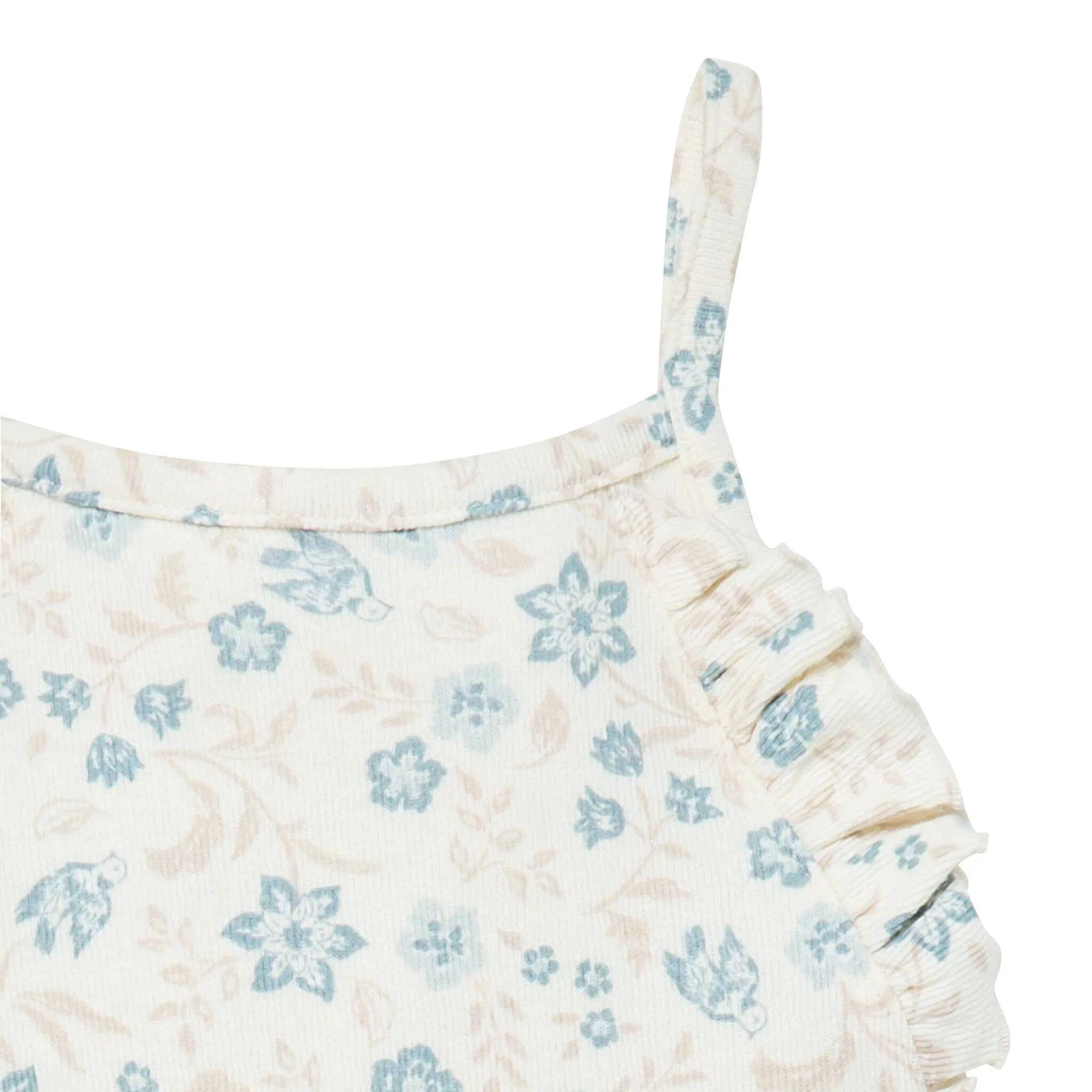 Infant & Toddler Girls Bird Floral Ruffle Wide Leg Romper Gerber Childrenswea