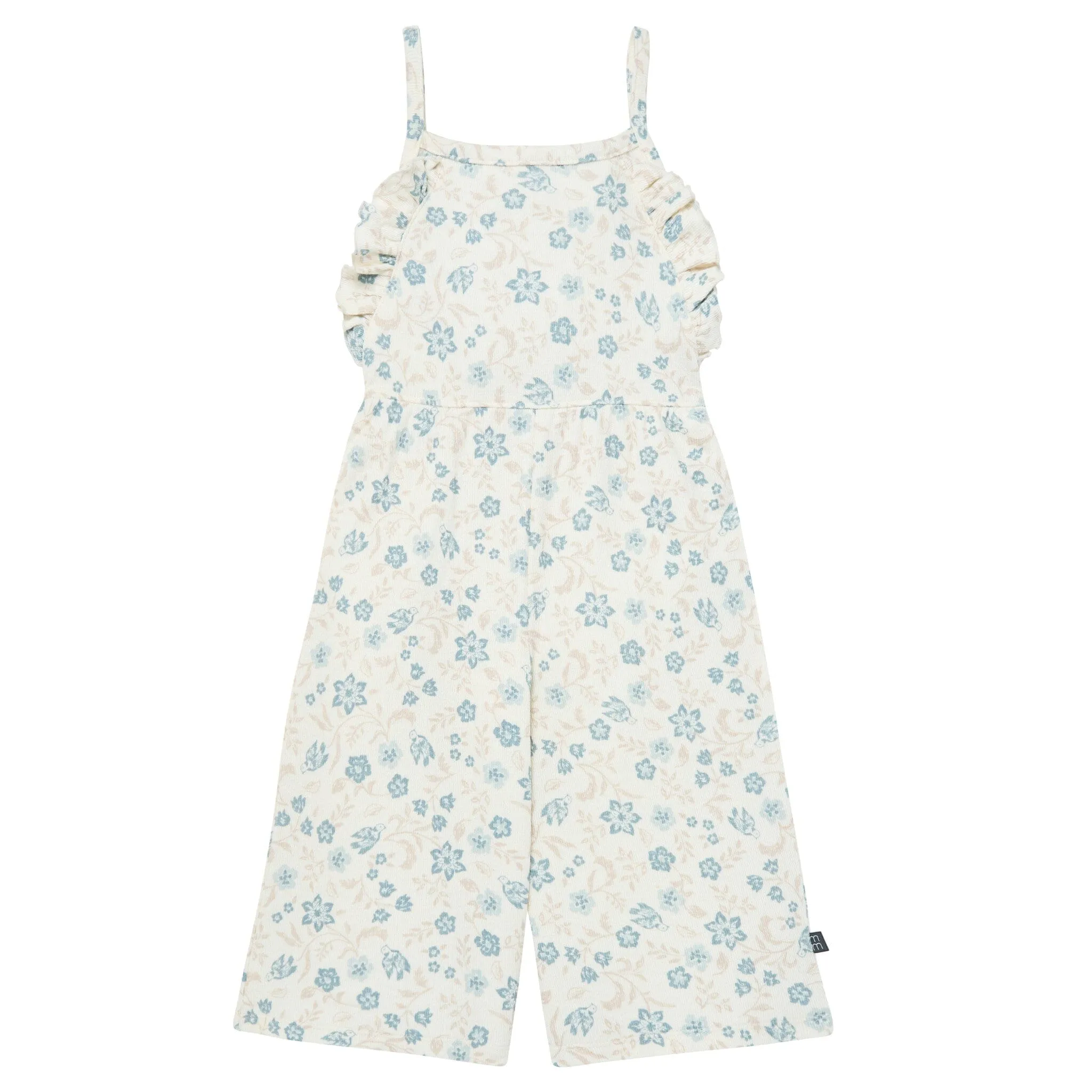 Infant & Toddler Girls Bird Floral Ruffle Wide Leg Romper Gerber Childrenswea