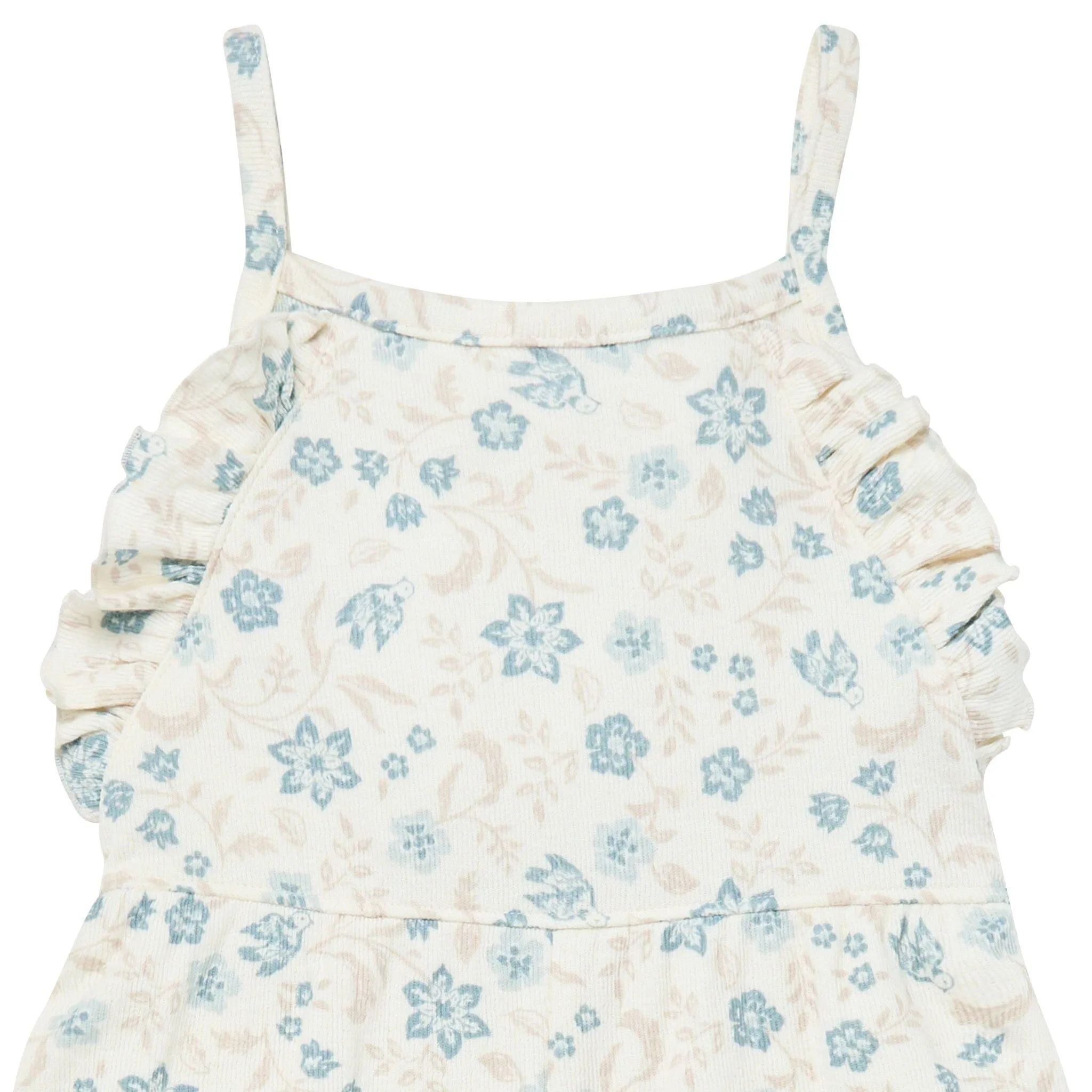 Infant & Toddler Girls Bird Floral Ruffle Wide Leg Romper Gerber Childrenswea