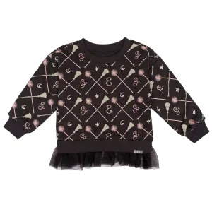 Infant & Toddler Girls Black Wand & Broom Wicked Sweatshirt Gerber Childrenswea