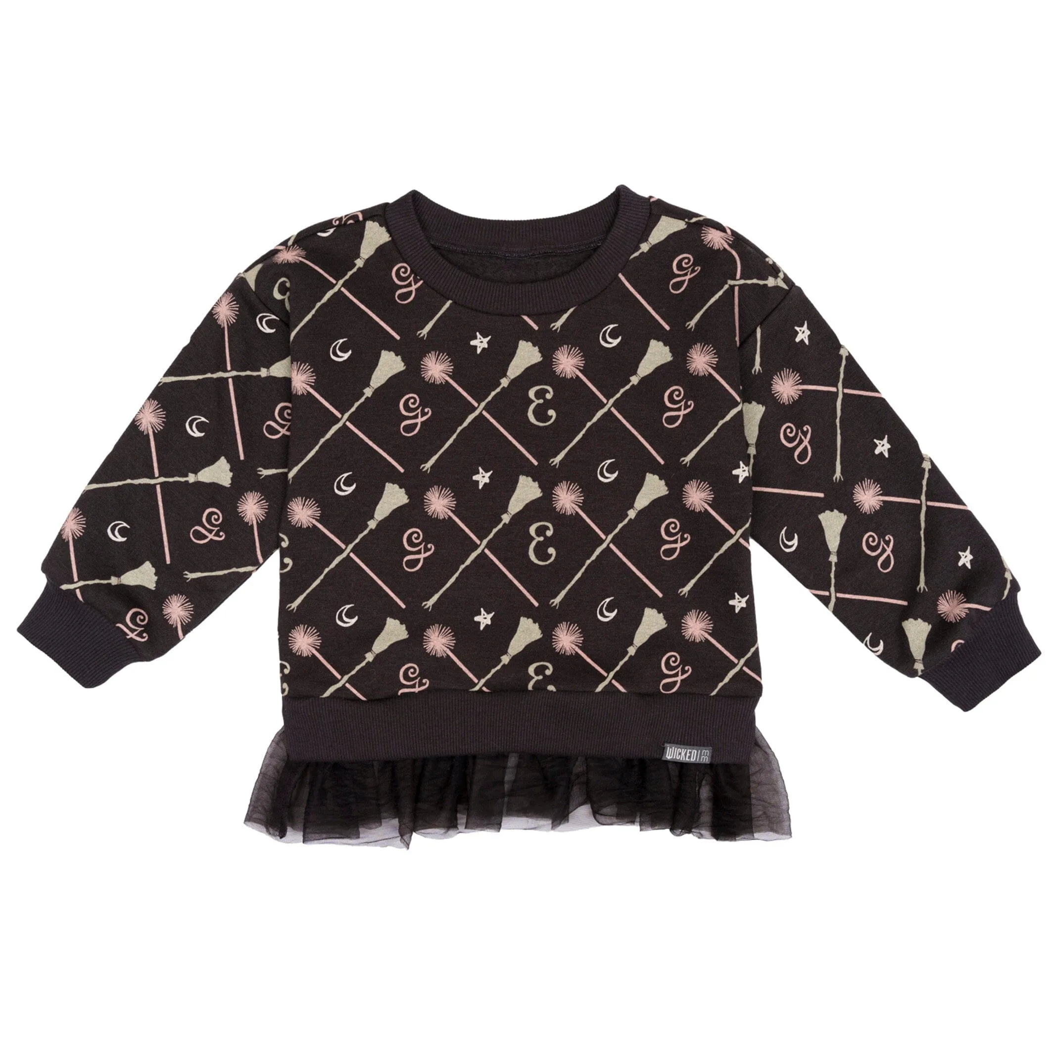 Infant & Toddler Girls Black Wand & Broom Wicked Sweatshirt Gerber Childrenswea