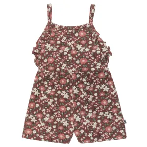 Infant & Toddler Girls Brown Star Floral Ruffle Romper Gerber Childrenswea