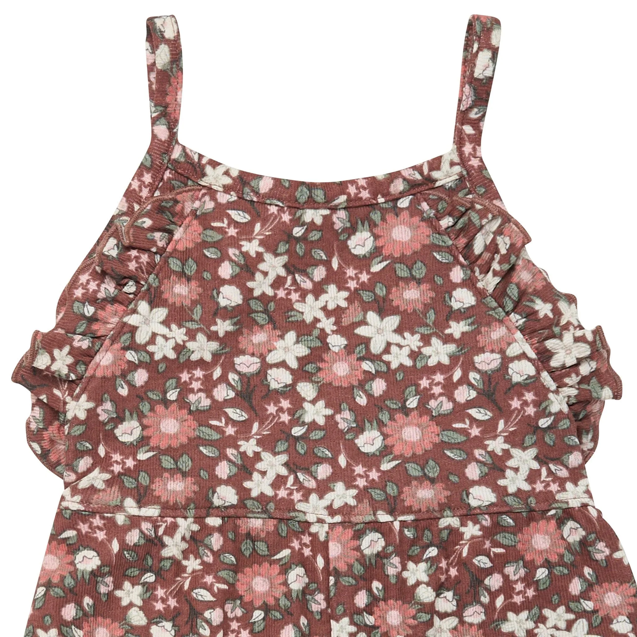 Infant & Toddler Girls Brown Star Floral Ruffle Romper Gerber Childrenswea