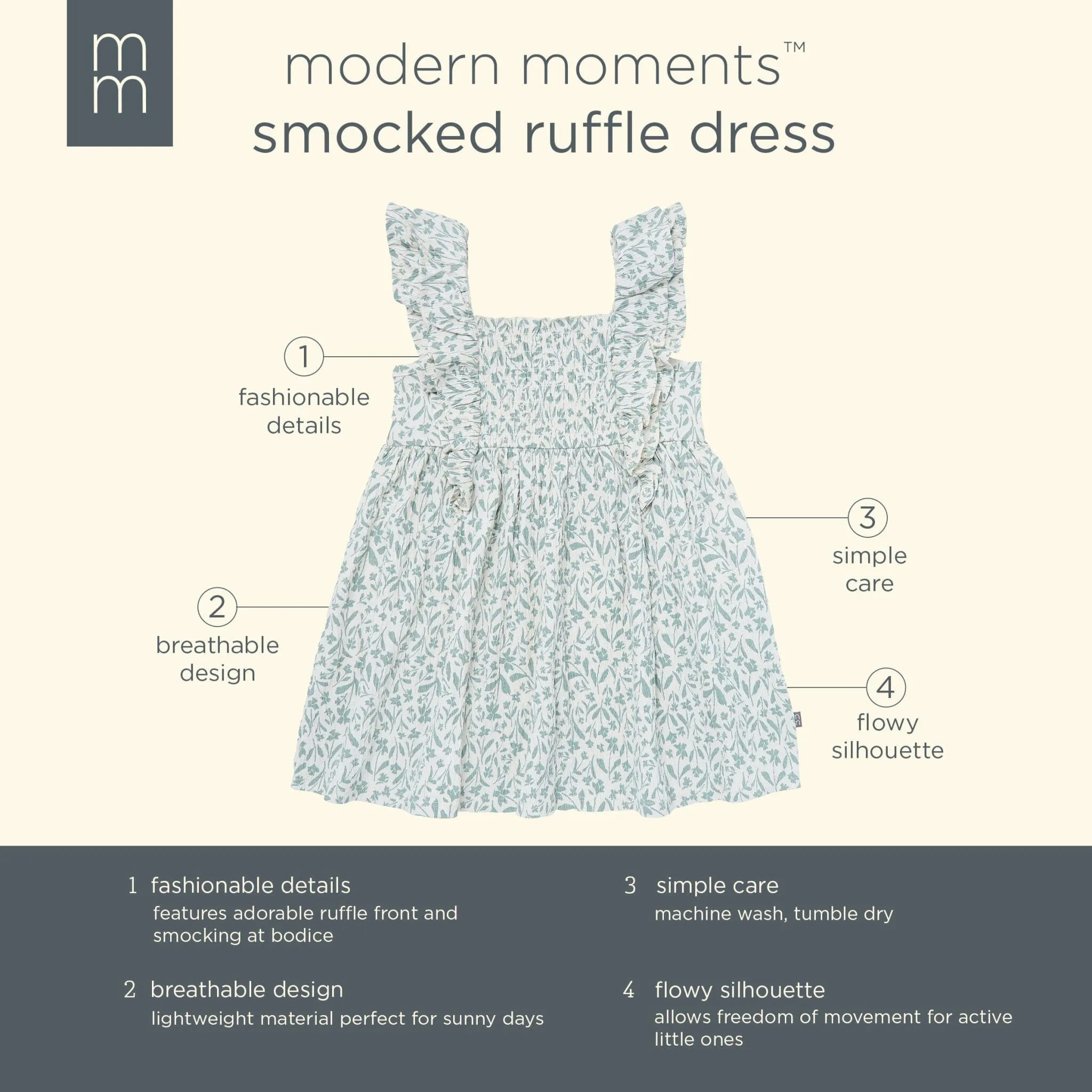 Infant & Toddler Girls Daffodil Smocked Ruffle Dress Gerber Childrenswea