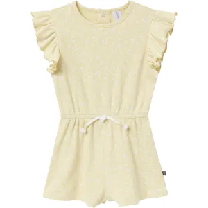 Infant & Toddler Girls Dusty Yellow Floral Flutter Sleeve Romper Gerber Childrenswea