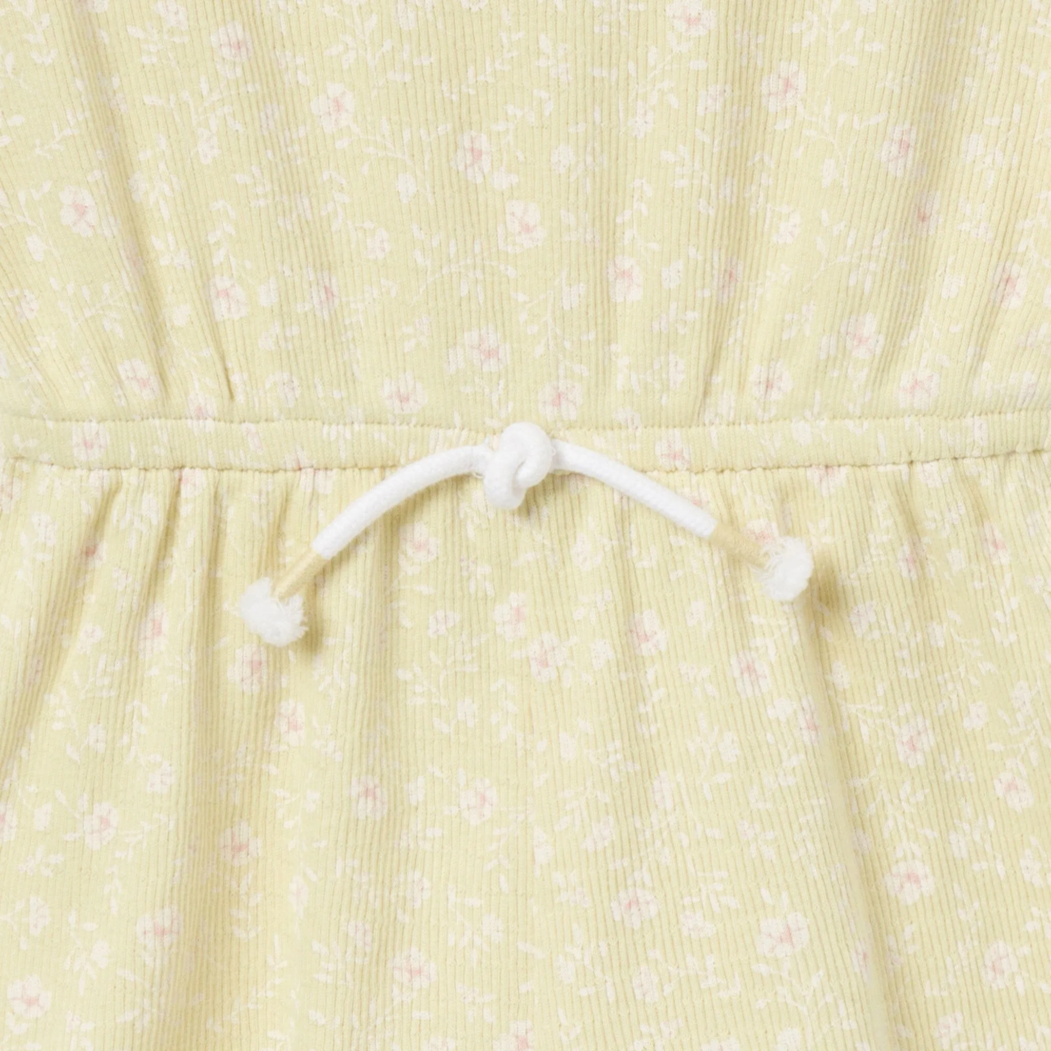 Infant & Toddler Girls Dusty Yellow Floral Flutter Sleeve Romper Gerber Childrenswea