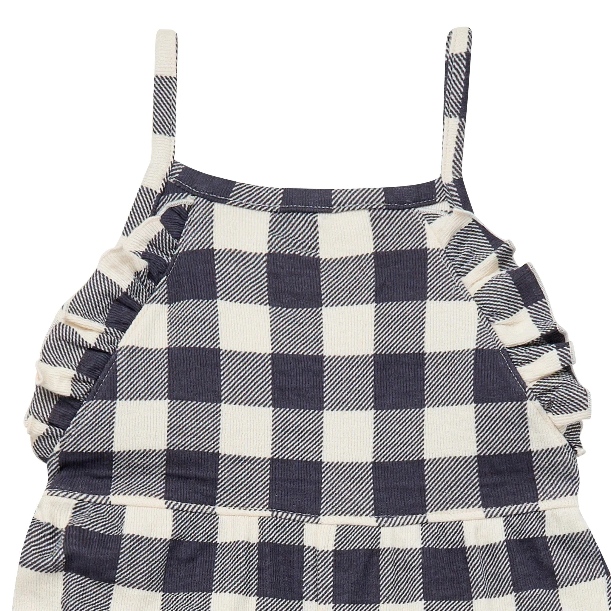 Infant & Toddler Girls Gingham Ruffle Wide Leg Romper Gerber Childrenswea