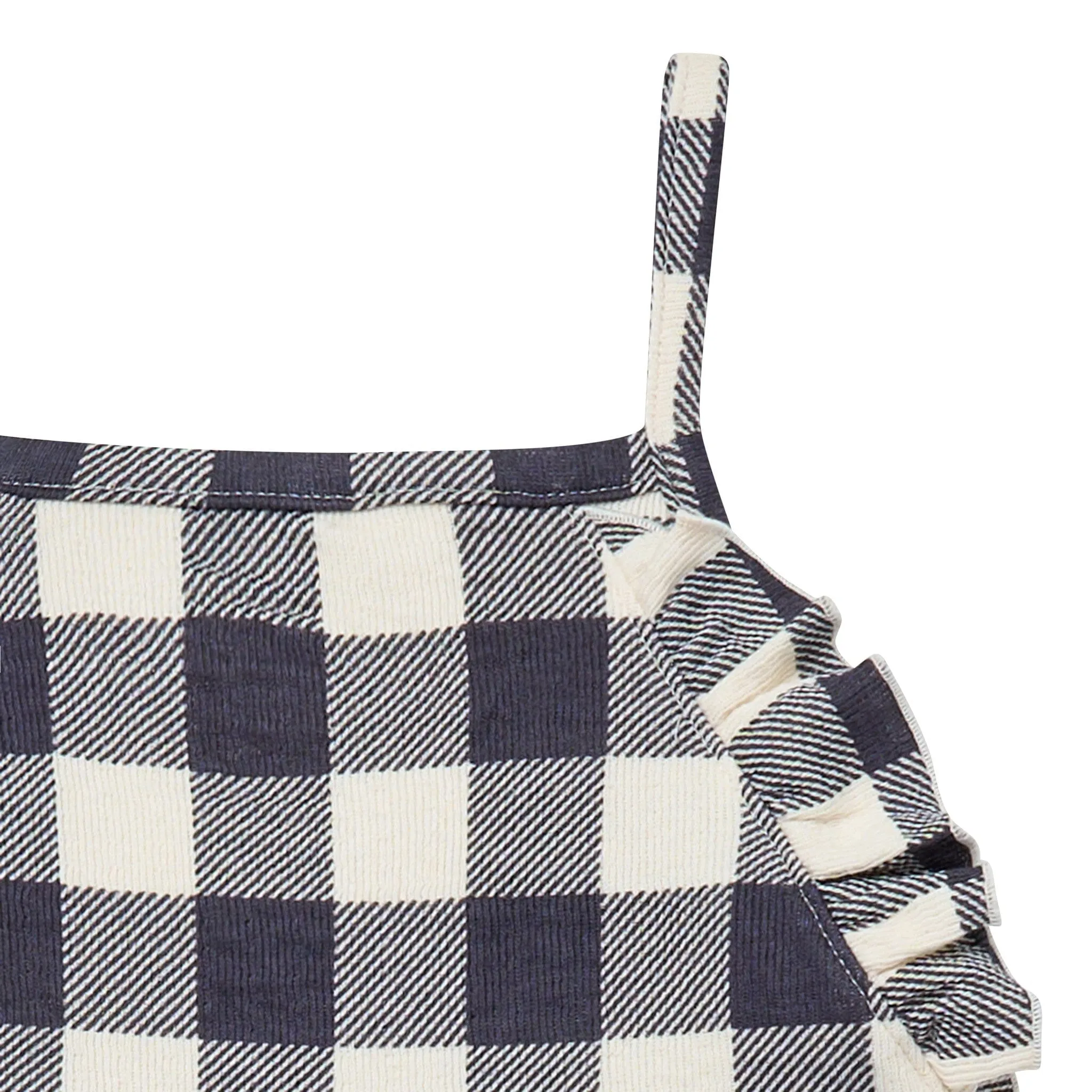 Infant & Toddler Girls Gingham Ruffle Wide Leg Romper Gerber Childrenswea