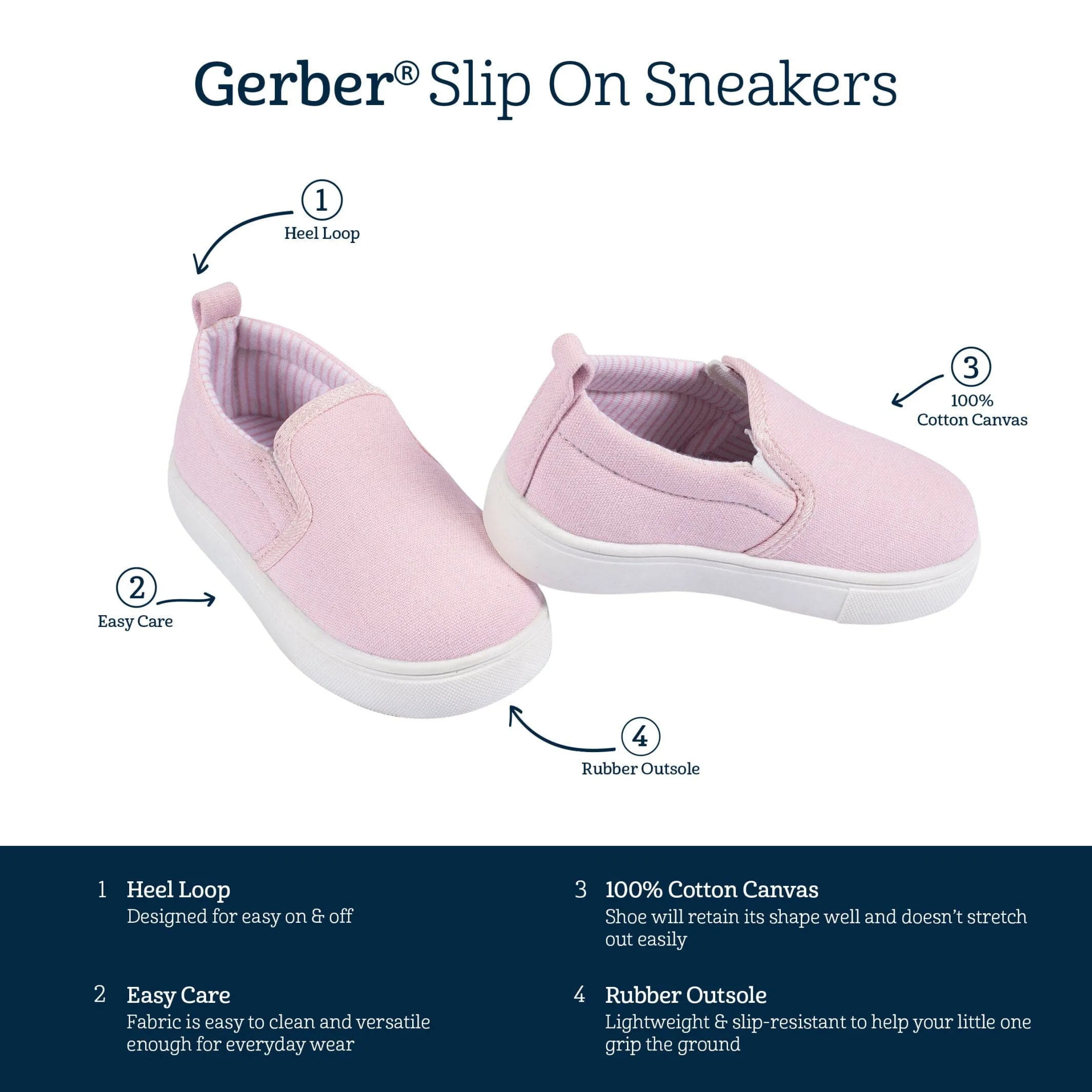 Infant & Toddler Girls Pink Slip-On Sneaker Gerber Childrenswea