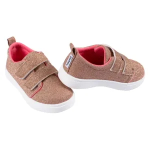 Infant & Toddler Girls Rose Gold Glitter Strap Sneaker Gerber Childrenswea