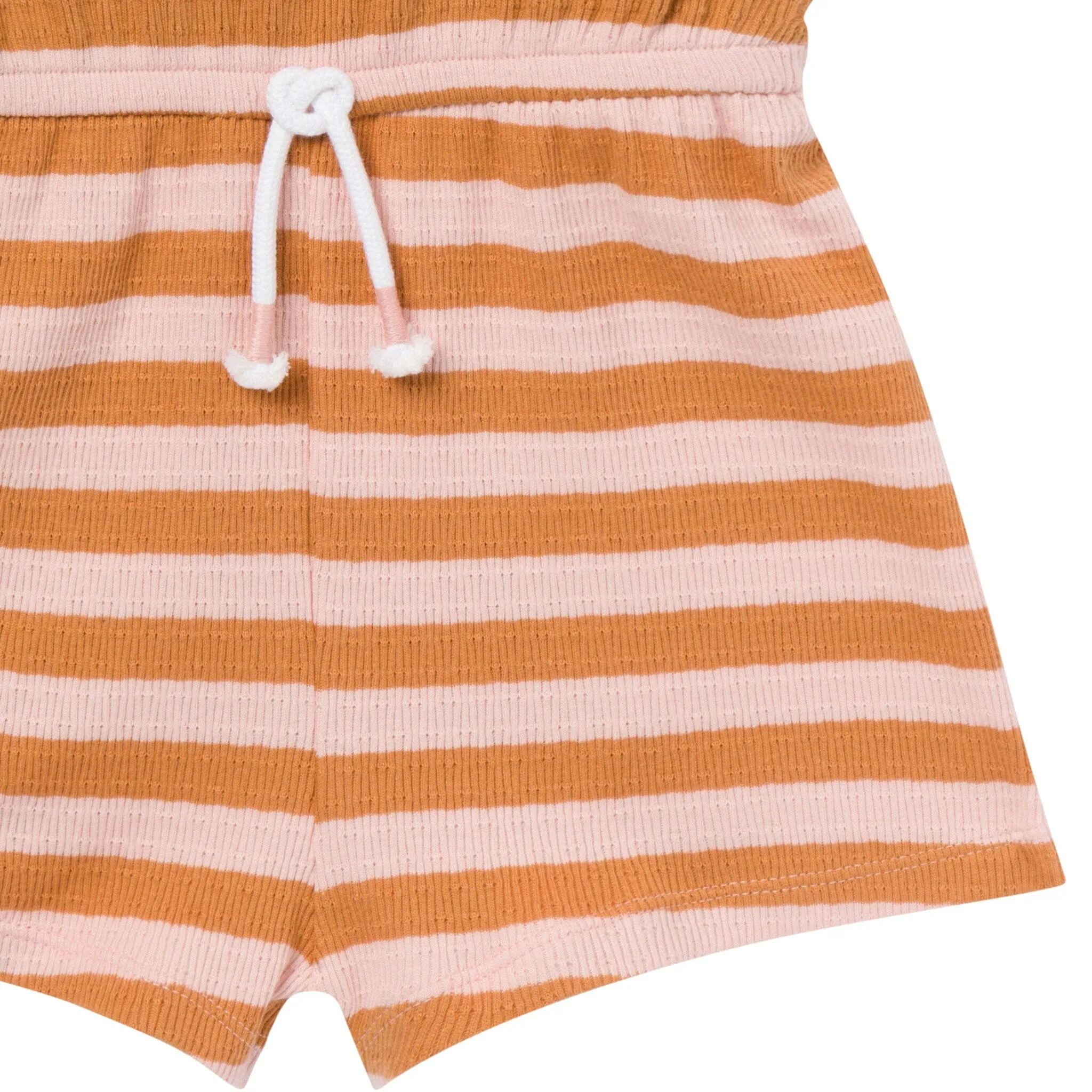 Infant & Toddler Girls Rose Stripe Flutter Sleeve Romper Gerber Childrenswea