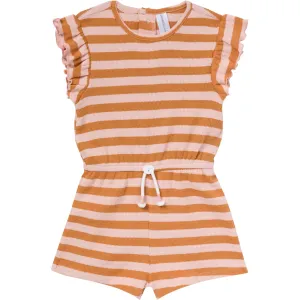 Infant & Toddler Girls Rose Stripe Flutter Sleeve Romper Gerber Childrenswea