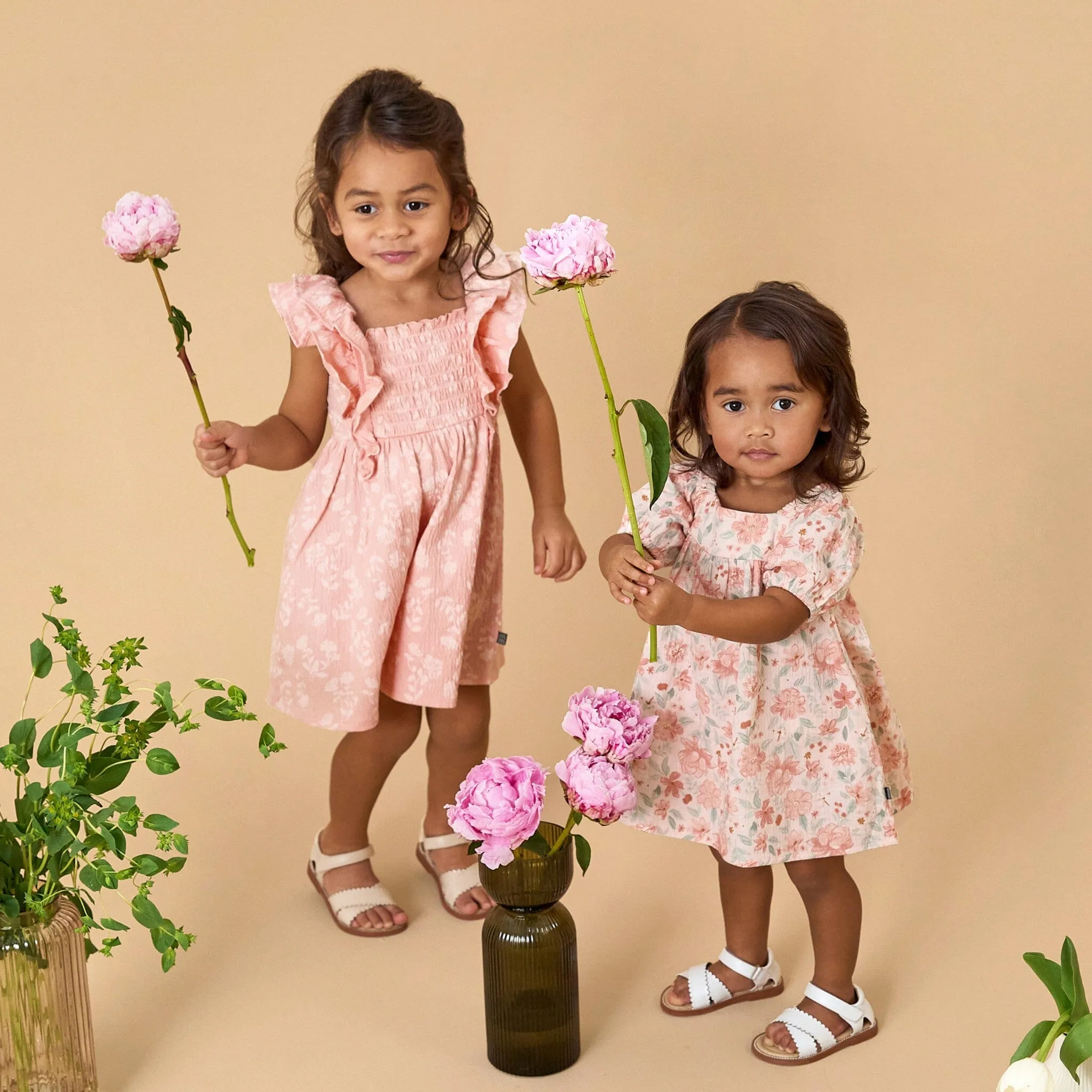 Infant & Toddler Girls Rose Wild Flowers Smocked Ruffle Dress Gerber Childrenswea