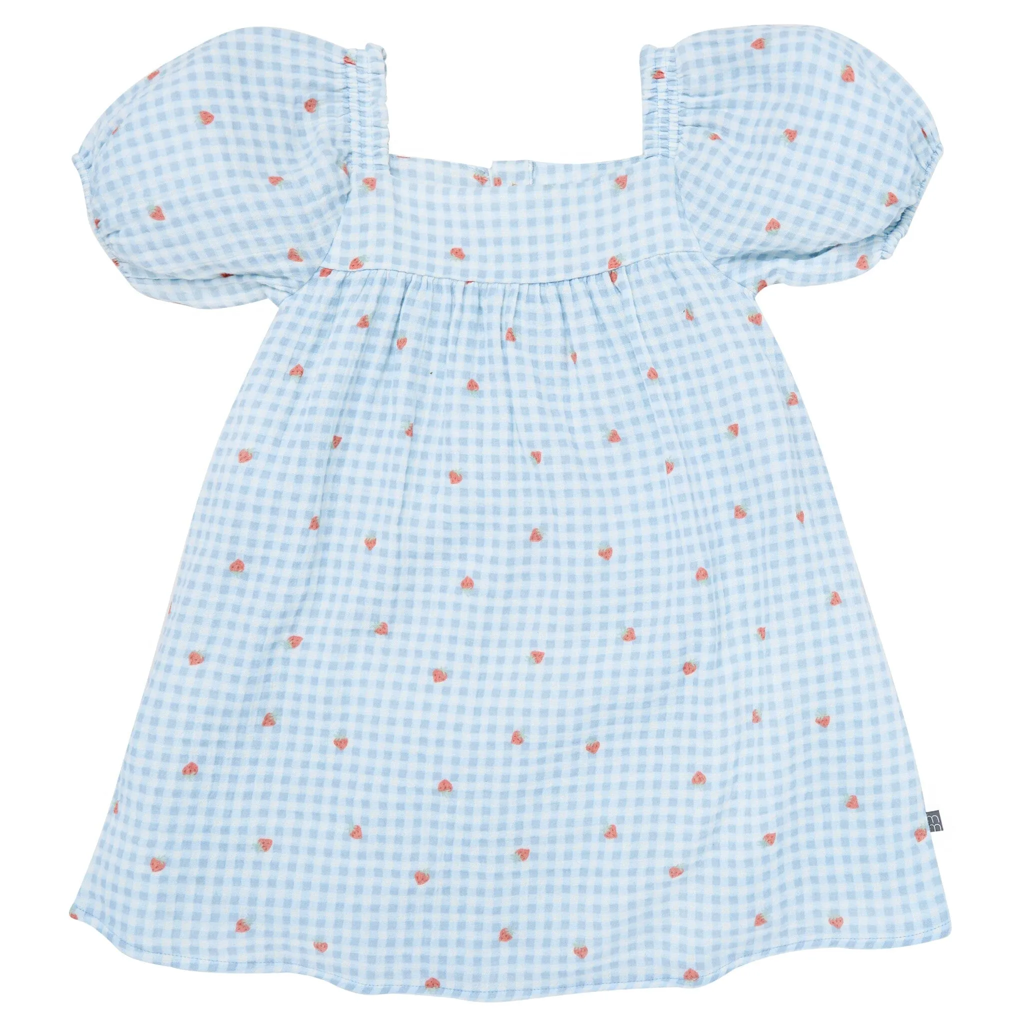 Infant & Toddler Girls Strawberry Gingham Puff Sleeve Dress Gerber Childrenswea