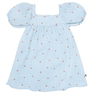 Infant & Toddler Girls Strawberry Gingham Puff Sleeve Dress Gerber Childrenswea