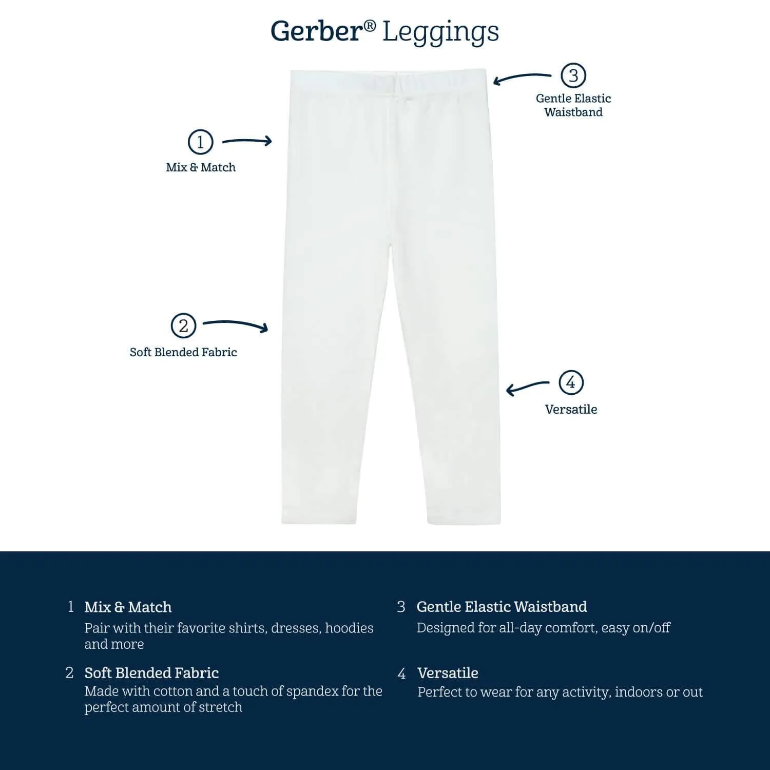 Infant & Toddler Girls White Leggings Gerber Childrenswea