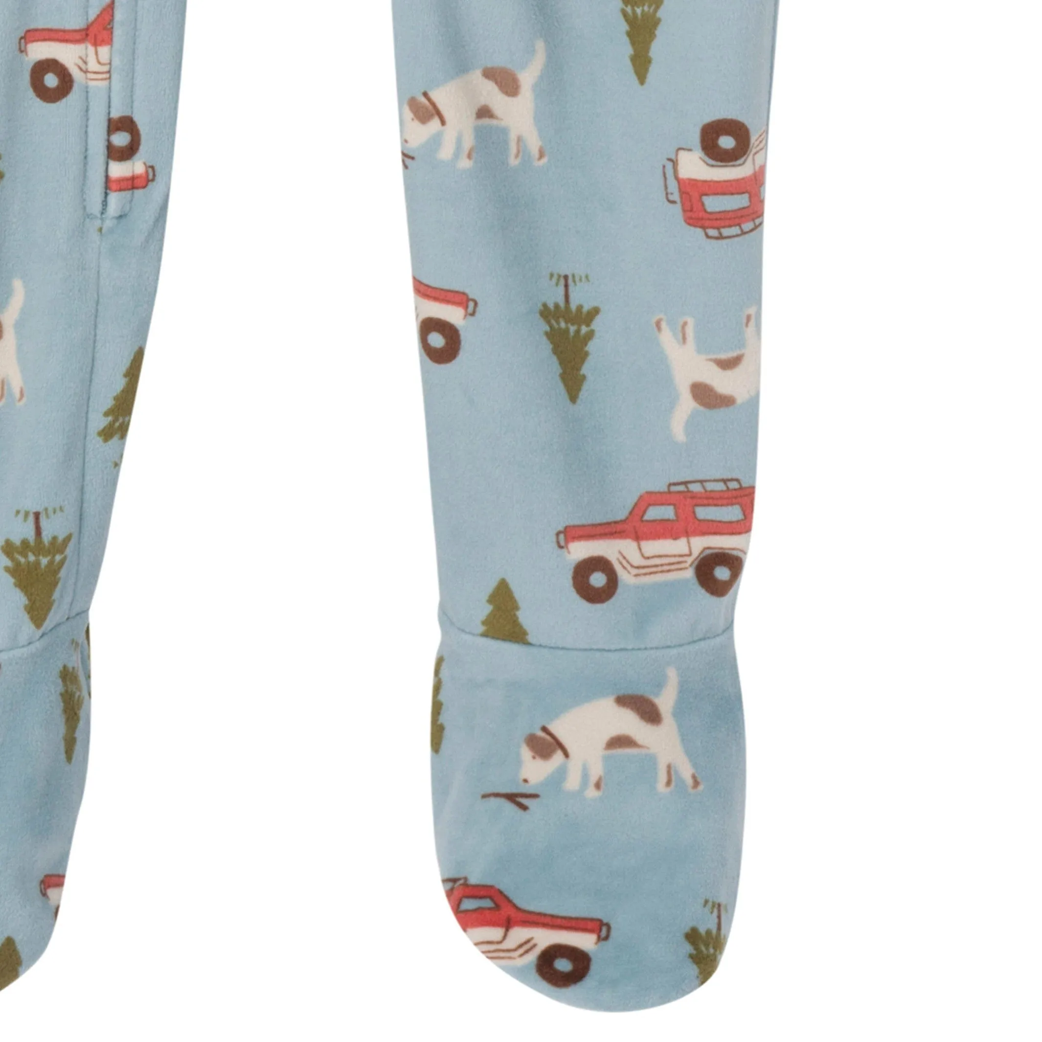 Infant and Toddler Boys Blue Camp Footed Fleece Pajamas Gerber Childrenswea