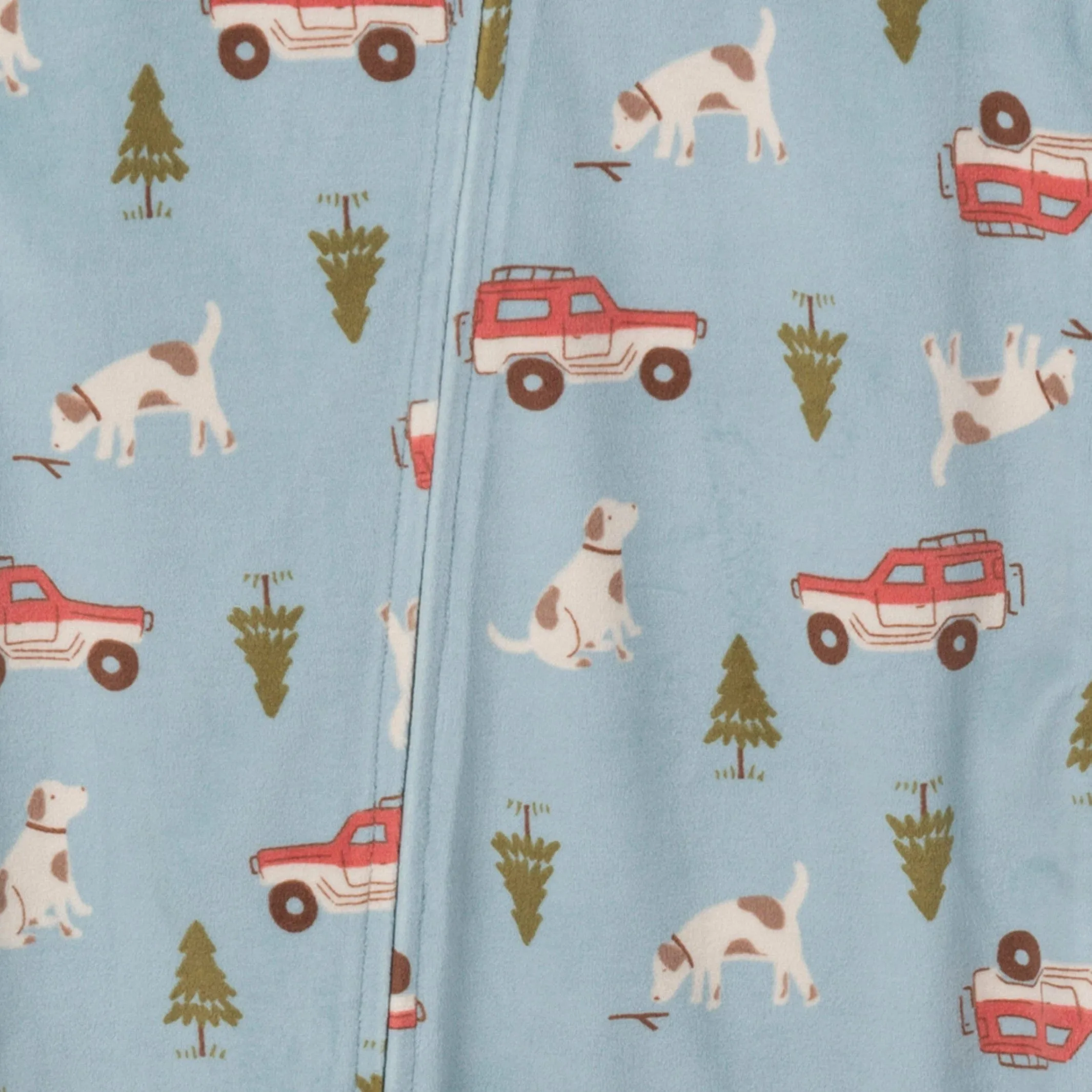 Infant and Toddler Boys Blue Camp Footed Fleece Pajamas Gerber Childrenswea