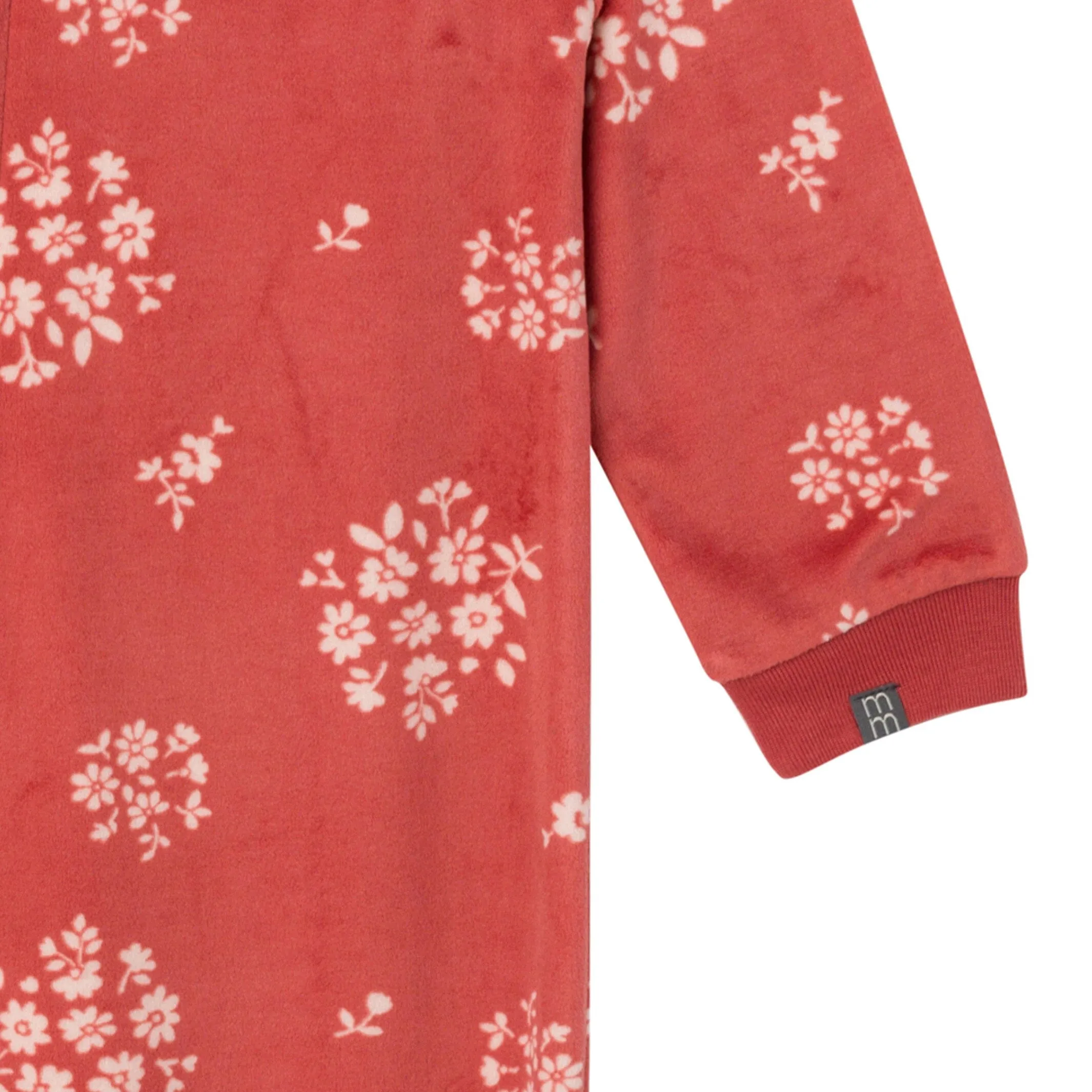 Infant and Toddler Girls Red Bouquet Footed Fleece Pajamas Gerber Childrenswea
