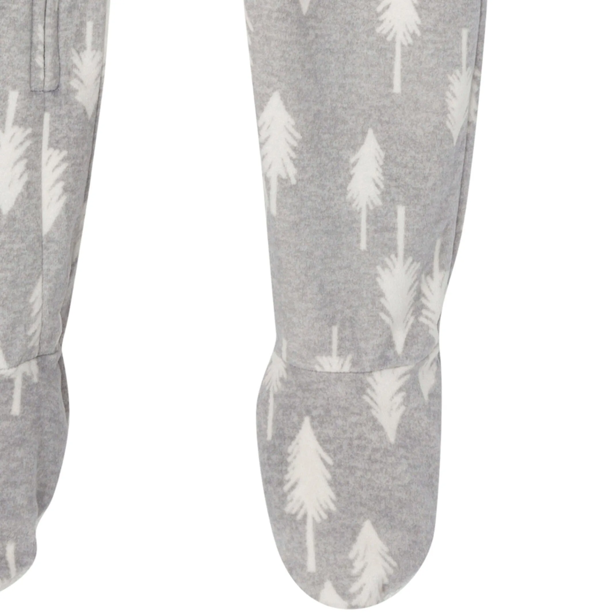 Infant and Toddler Neutral Grey Heather Trees Footed Fleece Pajamas Gerber Childrenswea