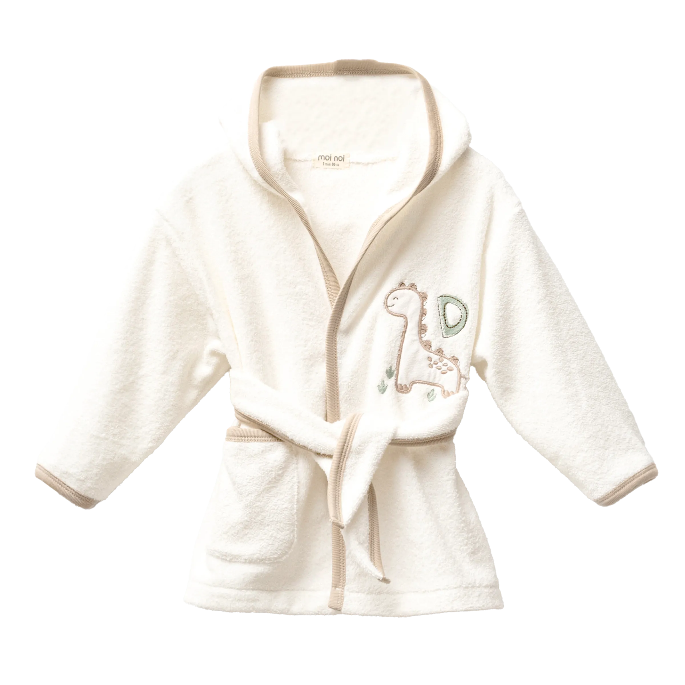 Ivory Dino Graphic Bathrobe