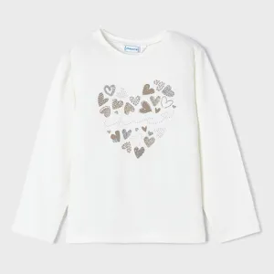 Ivory Heart Applique T-Shirt