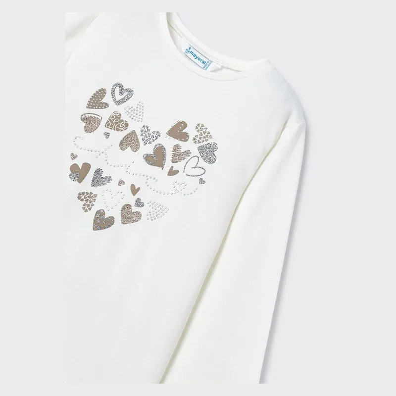 Ivory Heart Applique T-Shirt