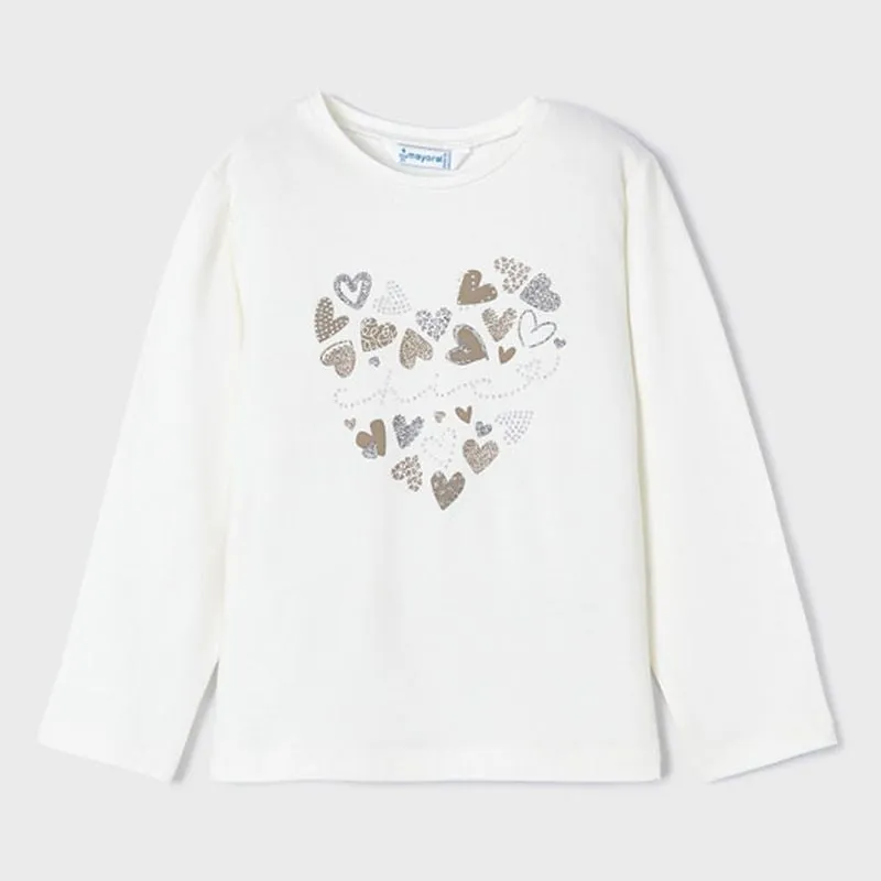 Ivory Heart Applique T-Shirt