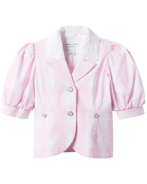 Janie and Jack Gingham Puff Sleeve Jacket