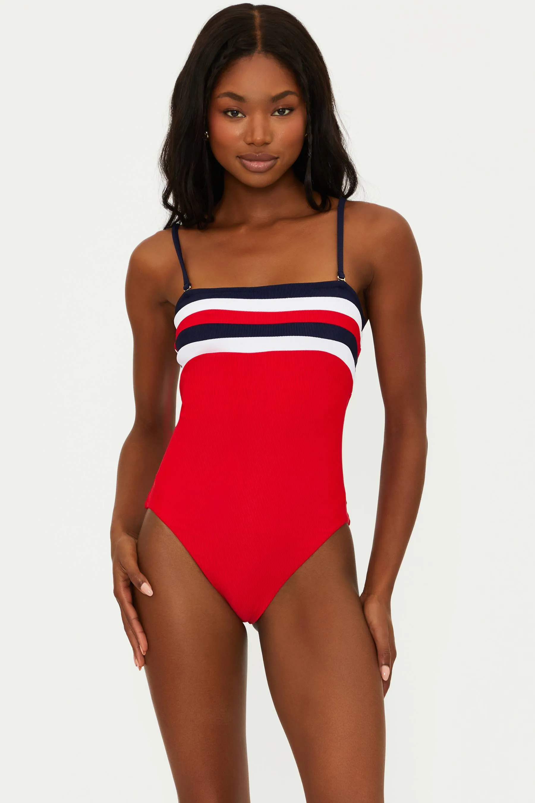 Jessa One Piece American Colorblock Beach Riot