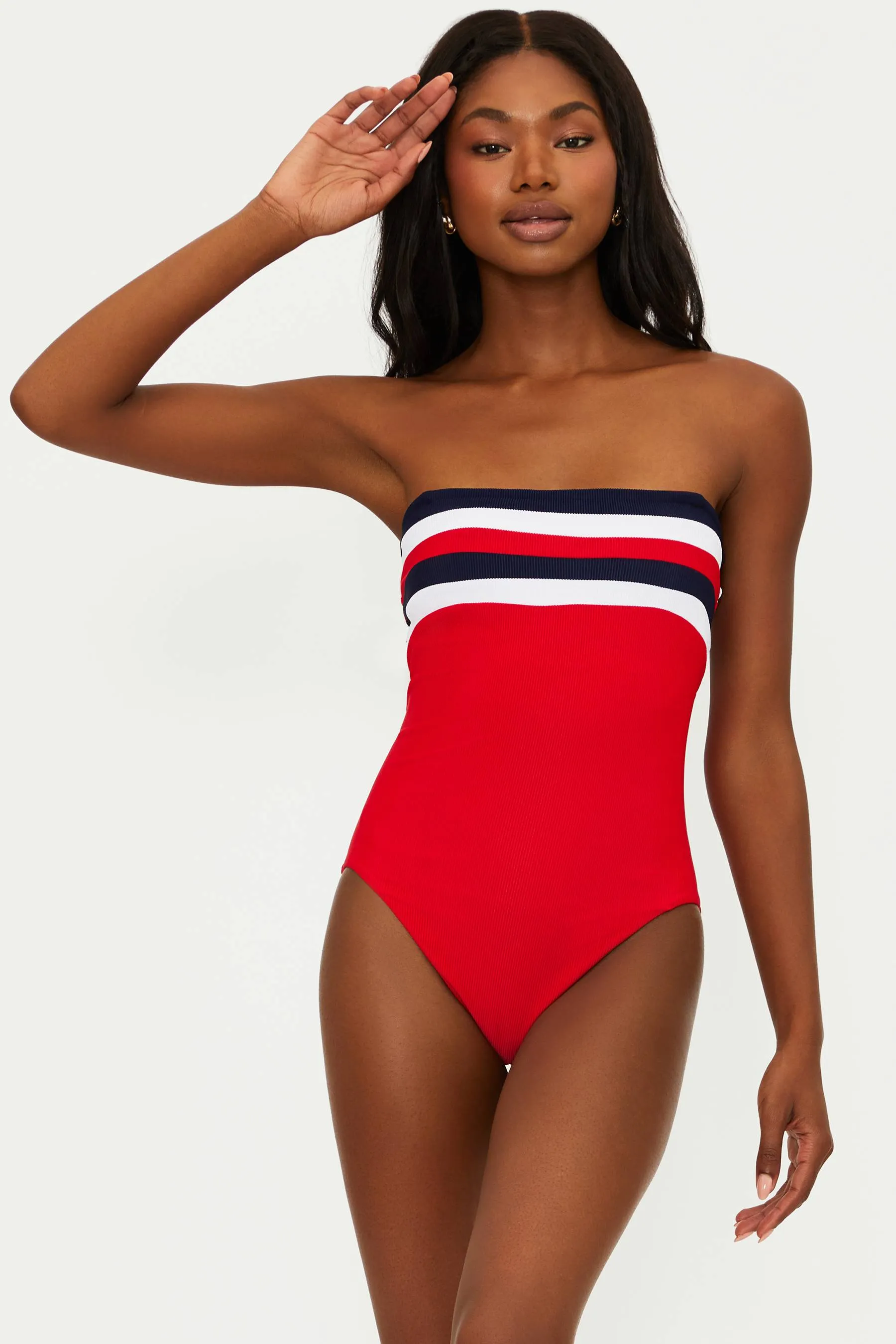 Jessa One Piece American Colorblock Beach Riot