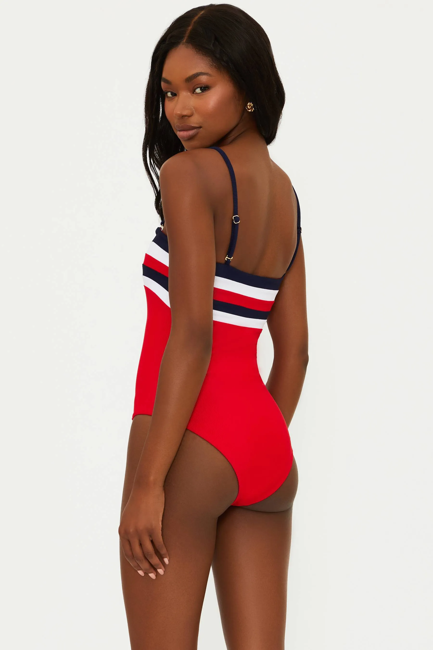 Jessa One Piece American Colorblock Beach Riot