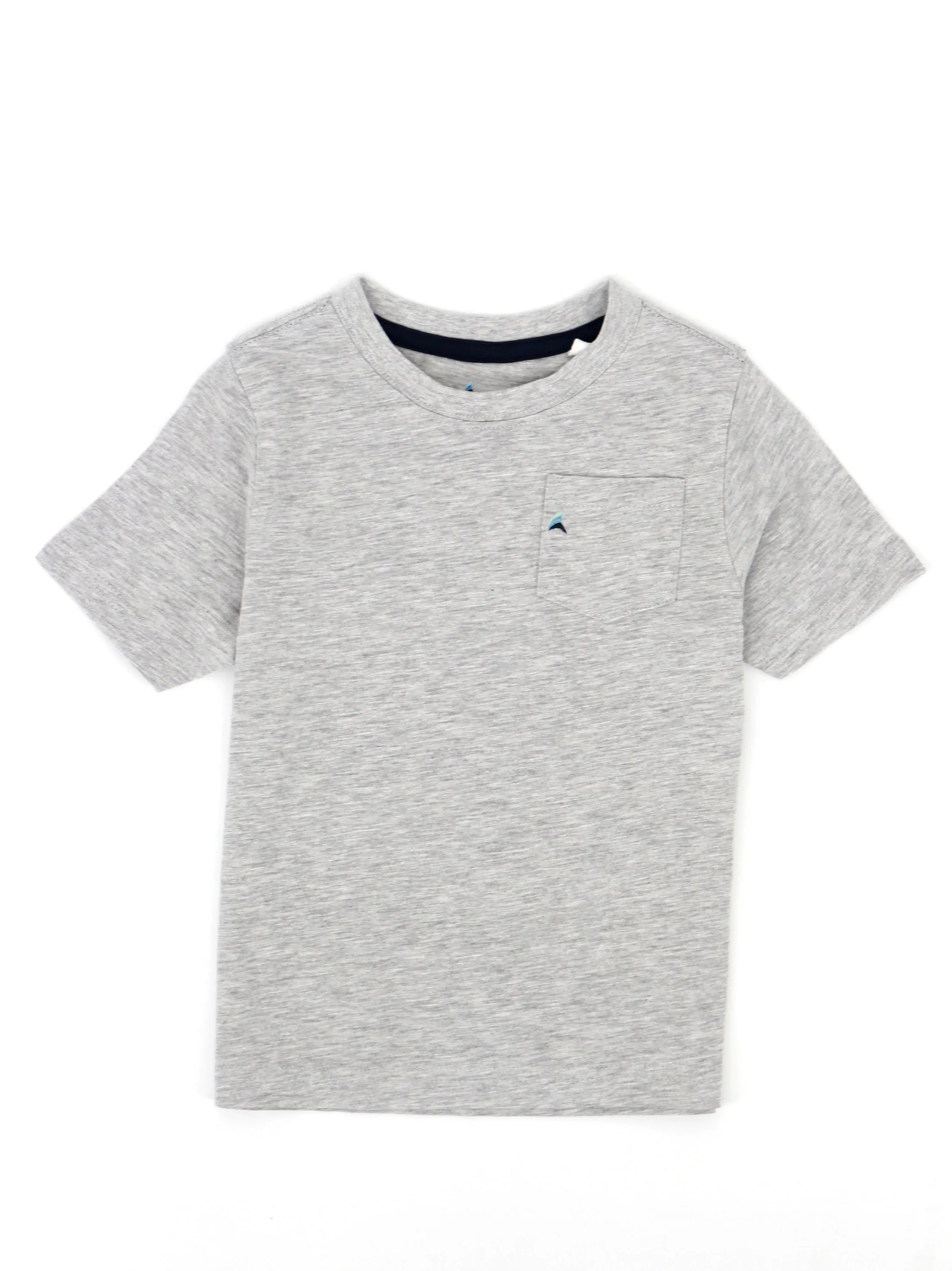 Kids Boy Side Pocket Embroidered Top,Grey